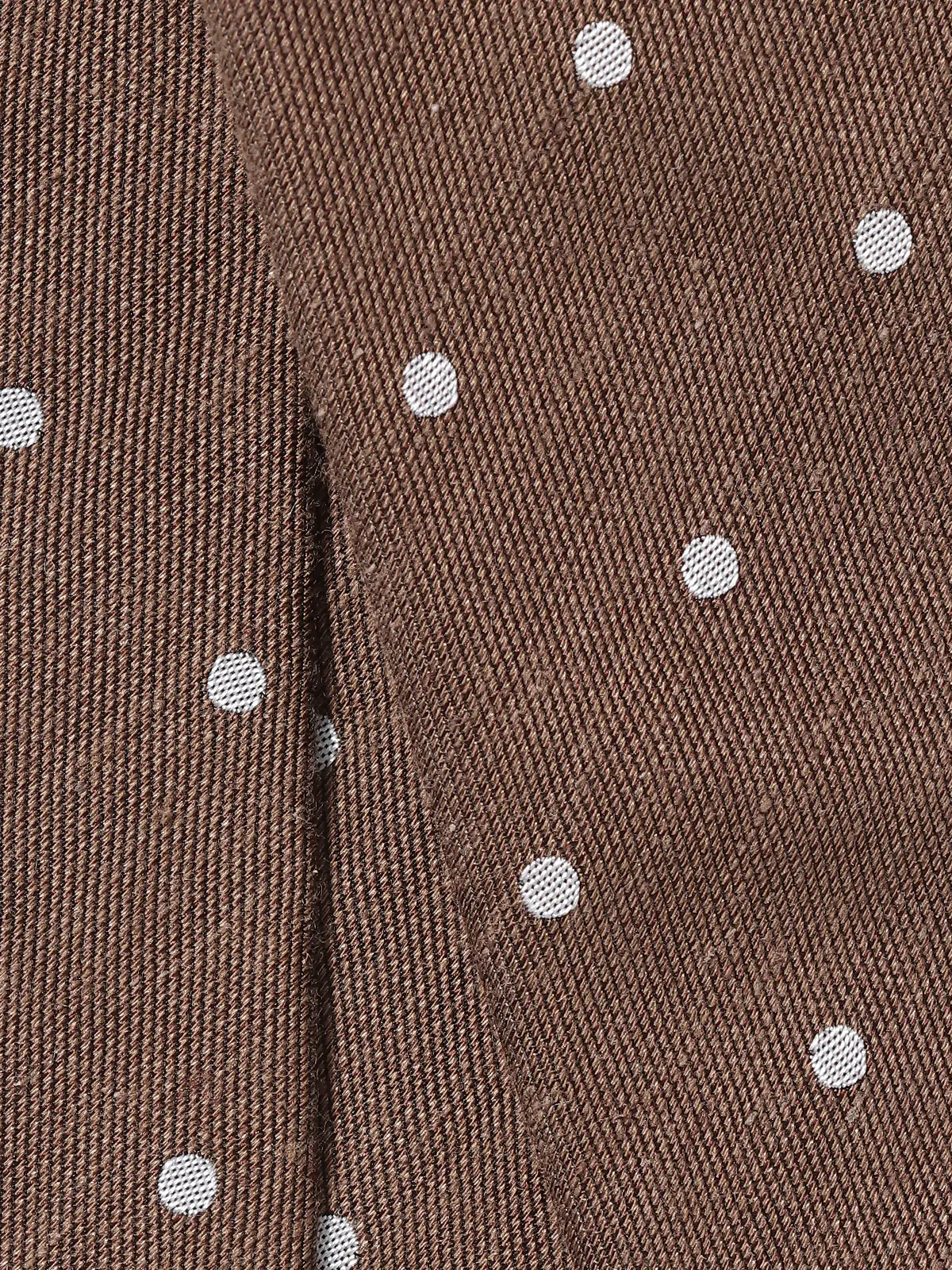 ネクタイ／ECO FRIENDLY PROJECT／JAPAN MADE／シルクコットンリネン／ドット ブラウン系 0