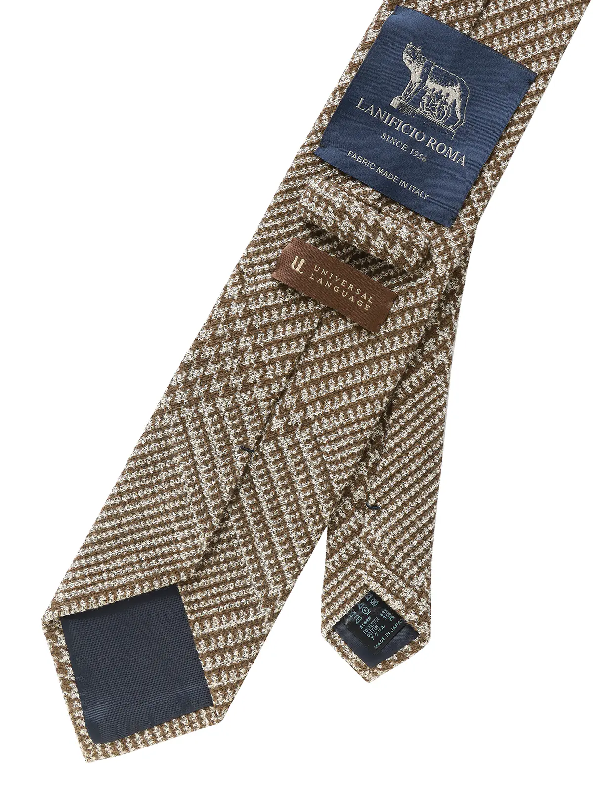 ネクタイ／LANIFICIO ROMA／JAPAN MADE／コットンブレンド／グレンチェック ブラウン 0