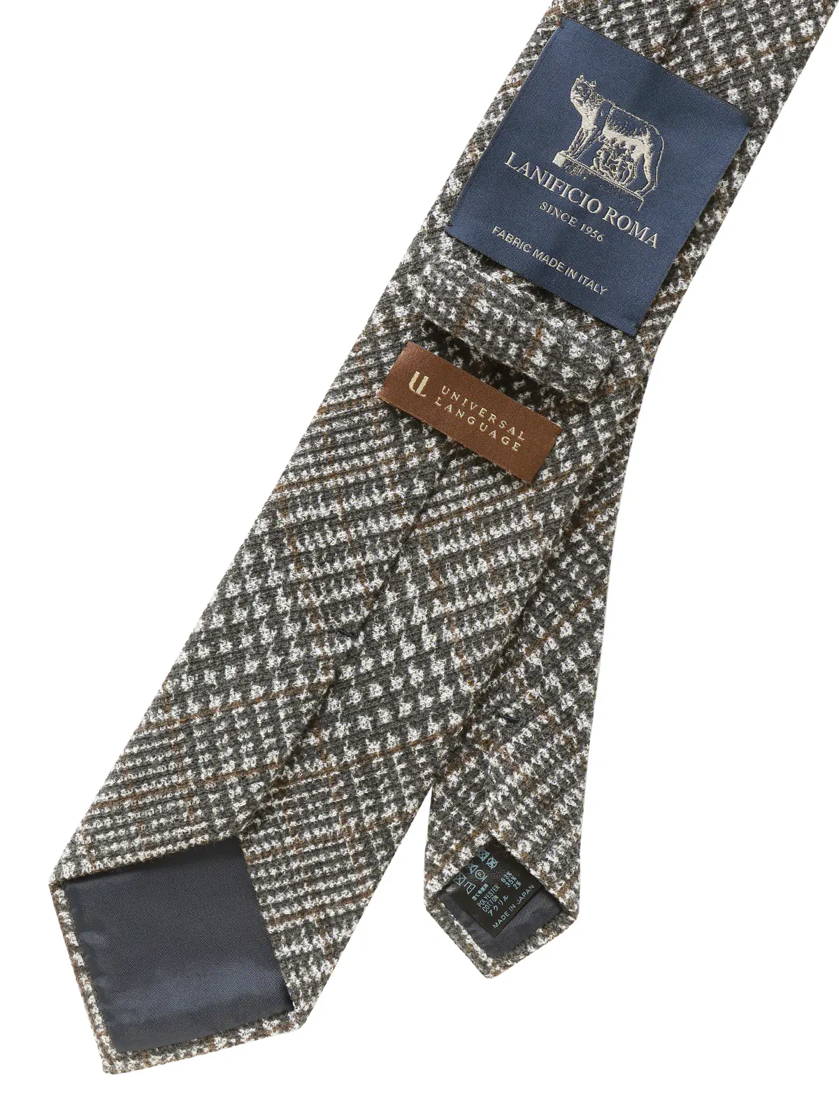 ネクタイ/LANIFICIO ROMA/JAPAN MADE/コットンブレンド/グレンチェック グレー 0
