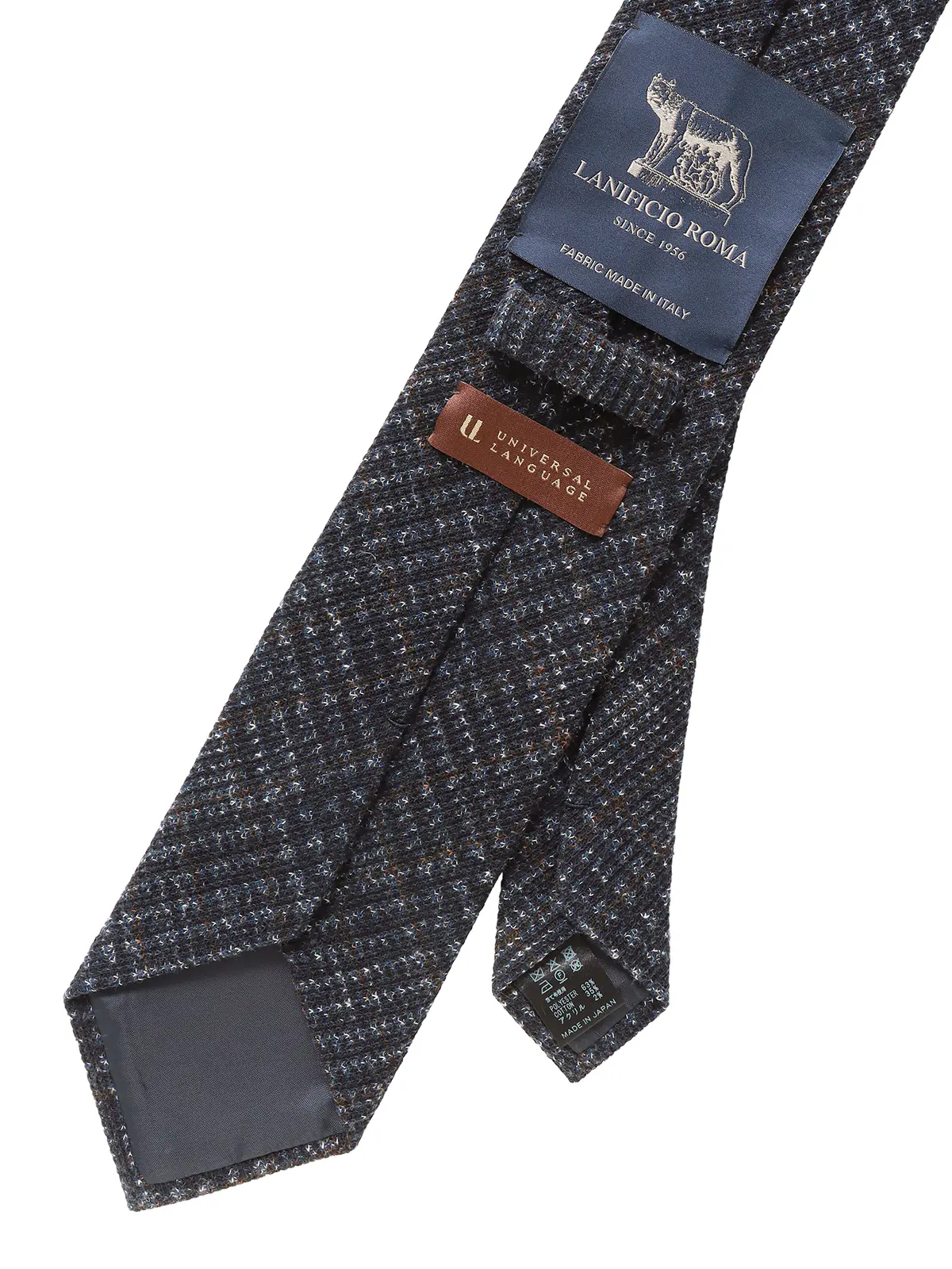 ネクタイ／LANIFICIO ROMA／JAPAN MADE／コットンブレンド／グレンチェック ネイビー 0