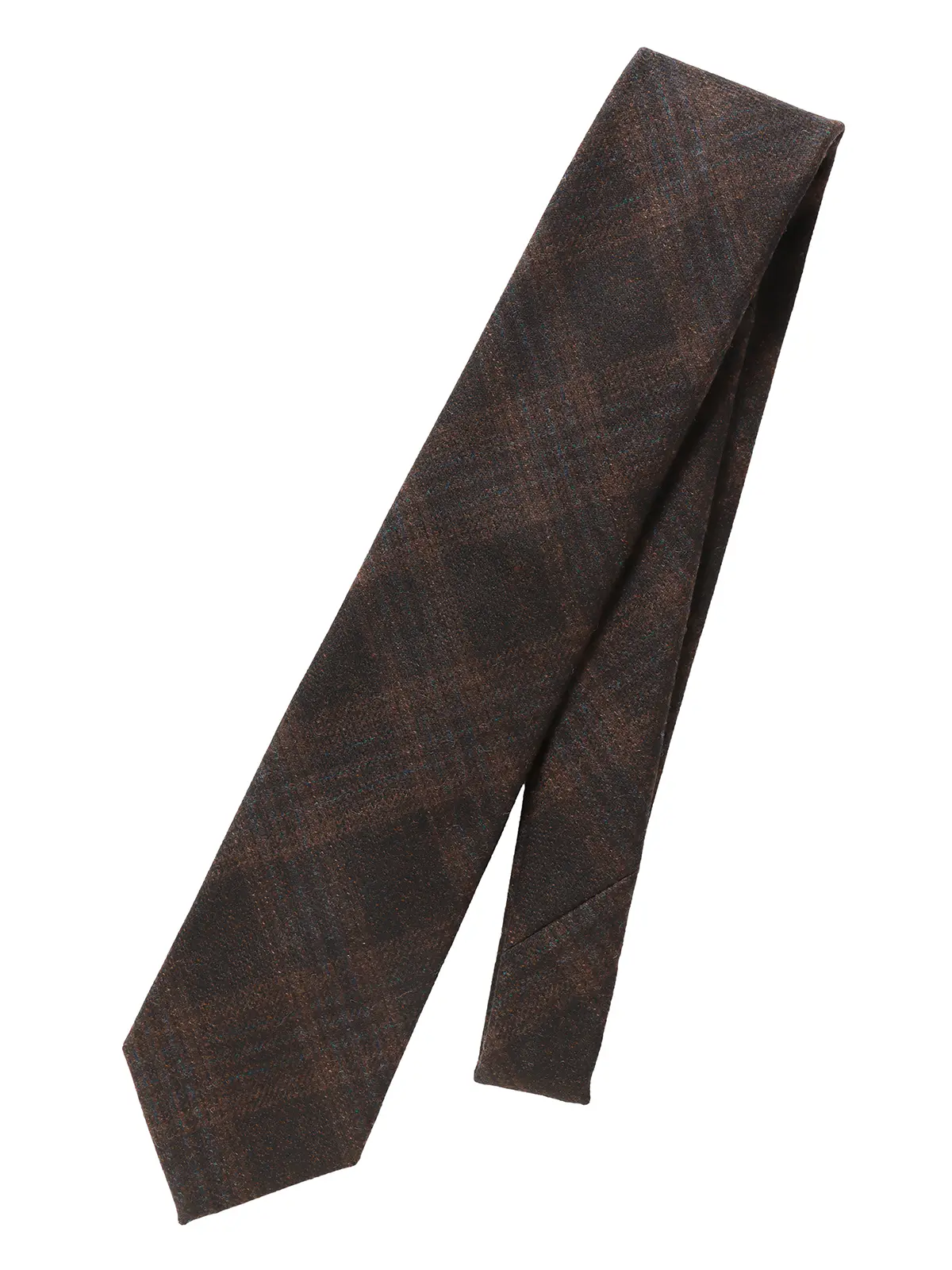 ネクタイ／Lanificio di Pray／JAPAN MADE／ウール／グレンチェック ブラウン 1