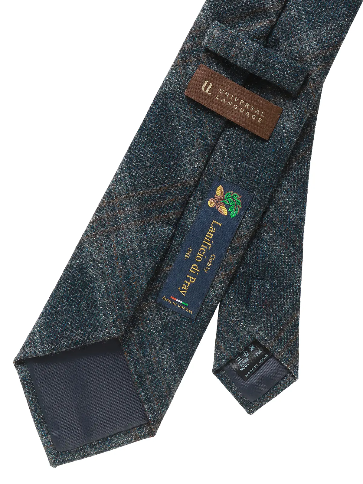 ネクタイ／Lanificio di Pray／JAPAN MADE／ウール／グレンチェック ネイビー 1