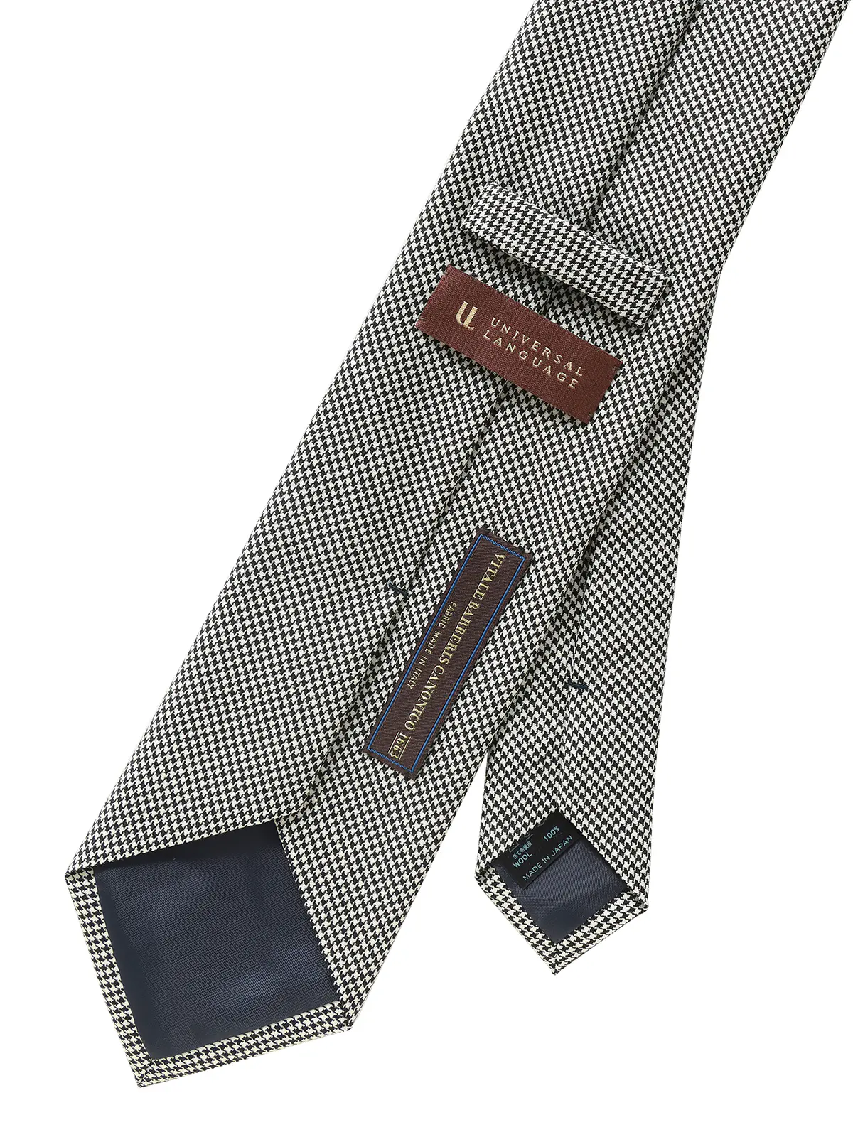 ネクタイ／CANONICO／JAPAN MADE／ウール／ハウンドトゥース グレー 0