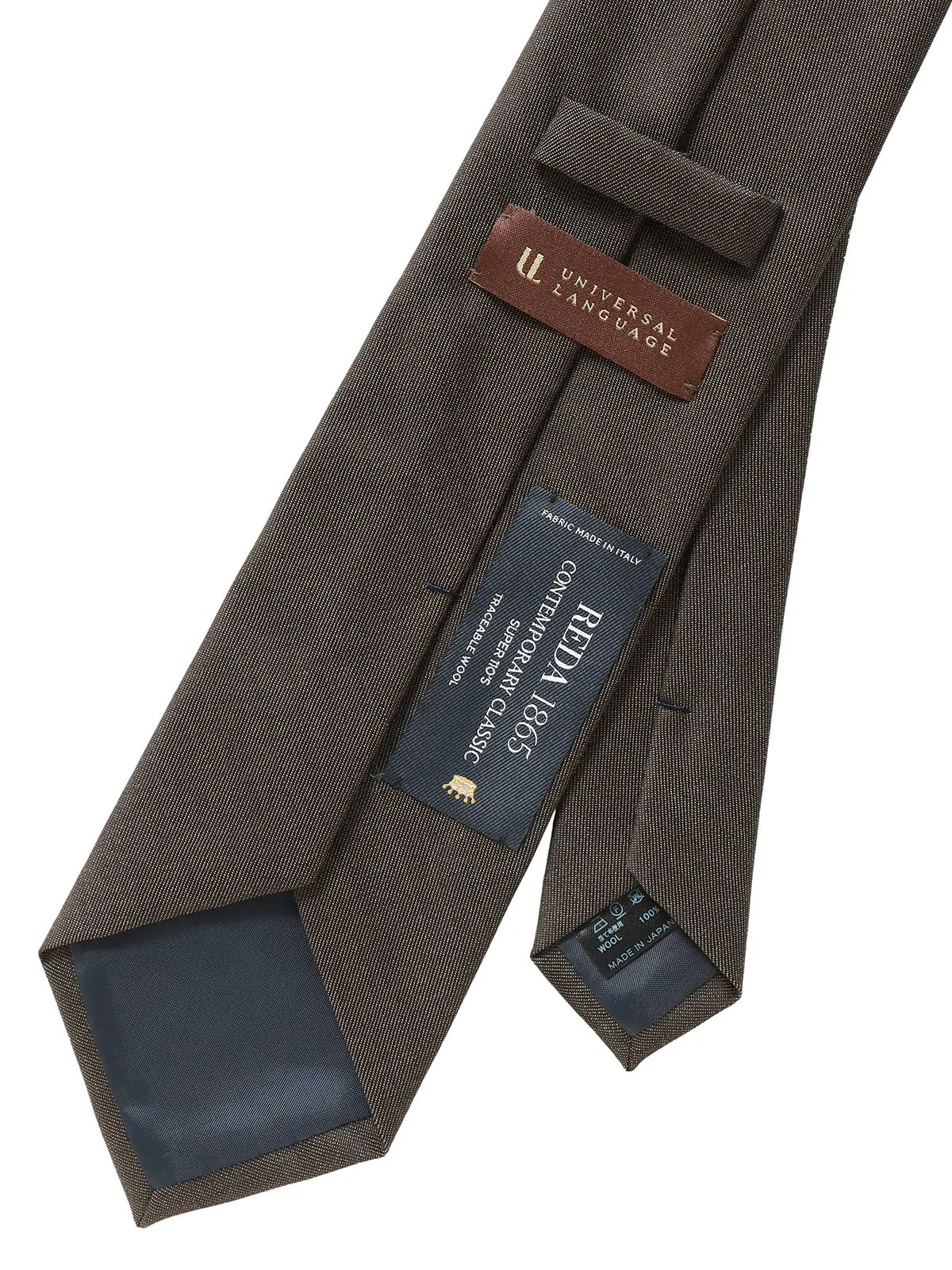 ネクタイ／REDA／JAPAN MADE／ウール／無地 ブラウン 0