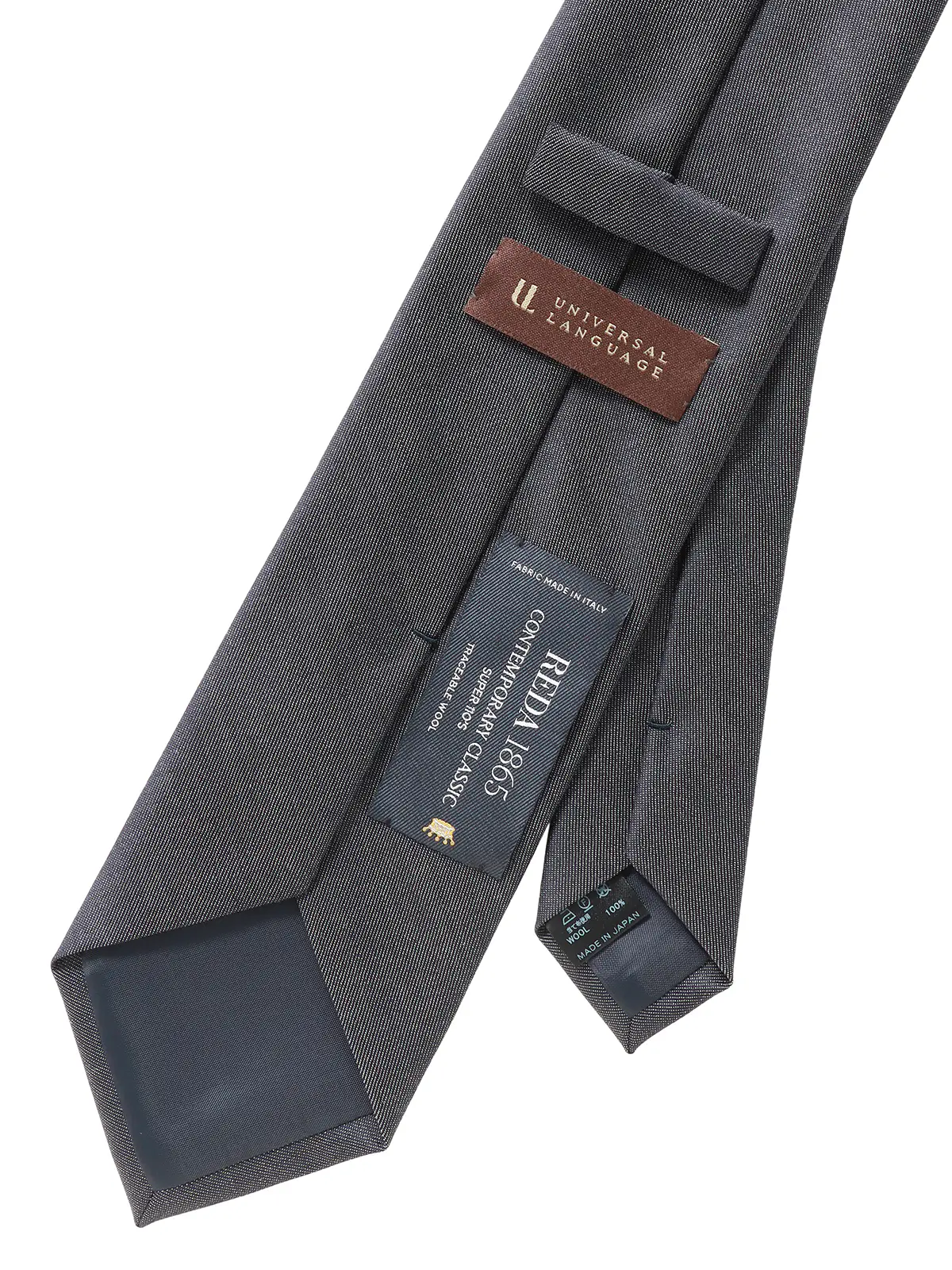 ネクタイ／REDA／JAPAN MADE／ウール／無地 ネイビー 1