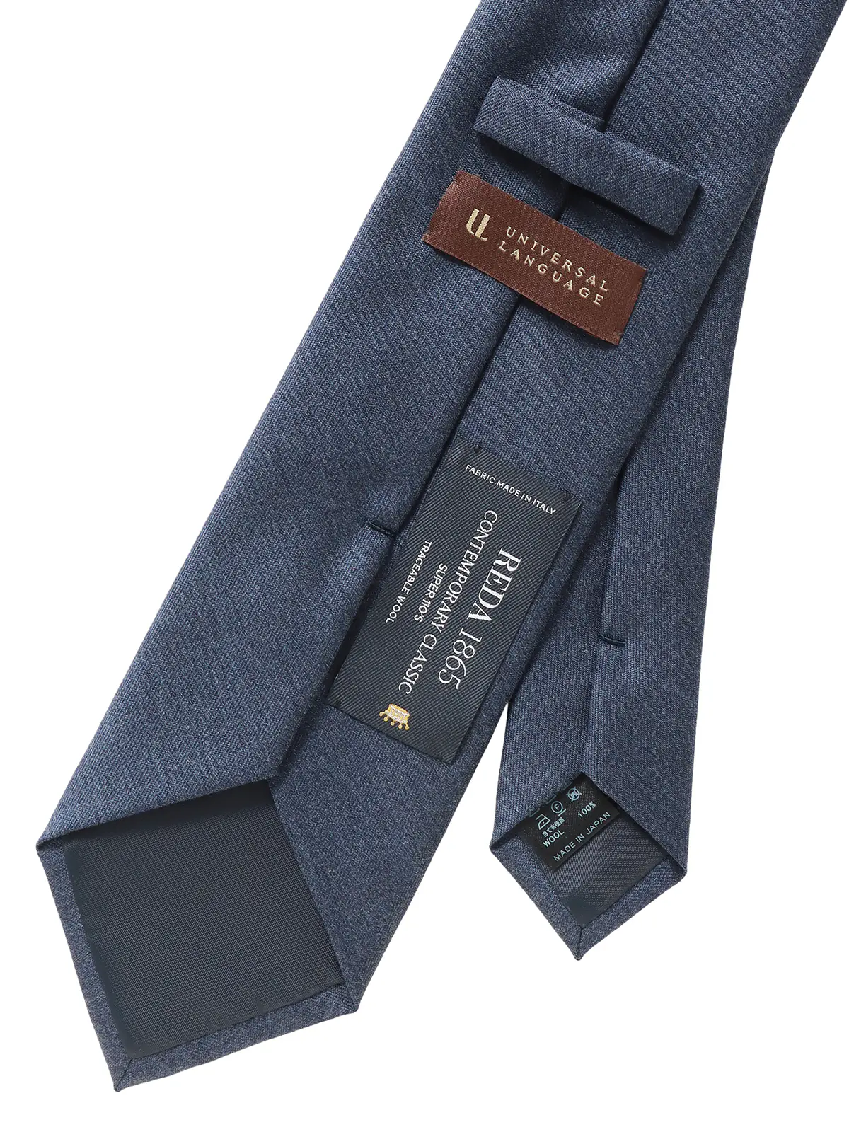 ネクタイ／REDA／JAPAN MADE／ウール／無地 ブルー 2