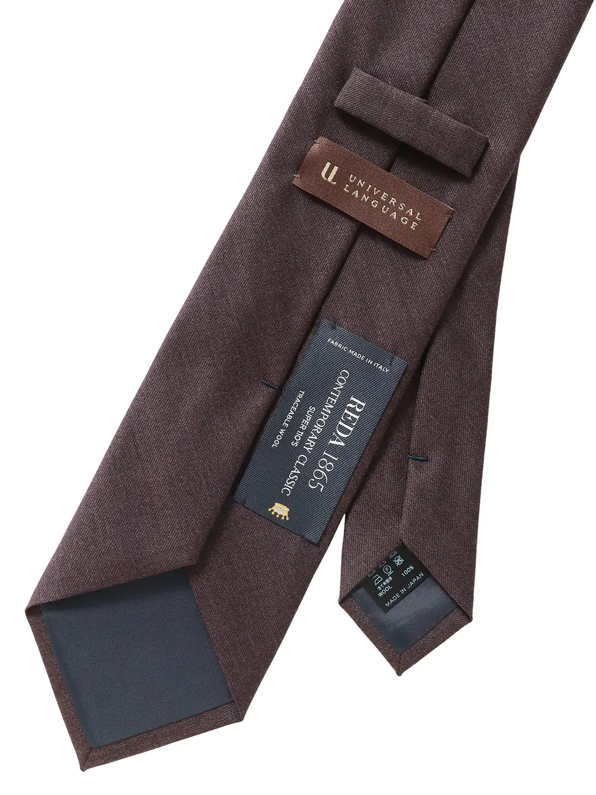 ネクタイ／REDA／JAPAN MADE／ウール／無地 パープル 0