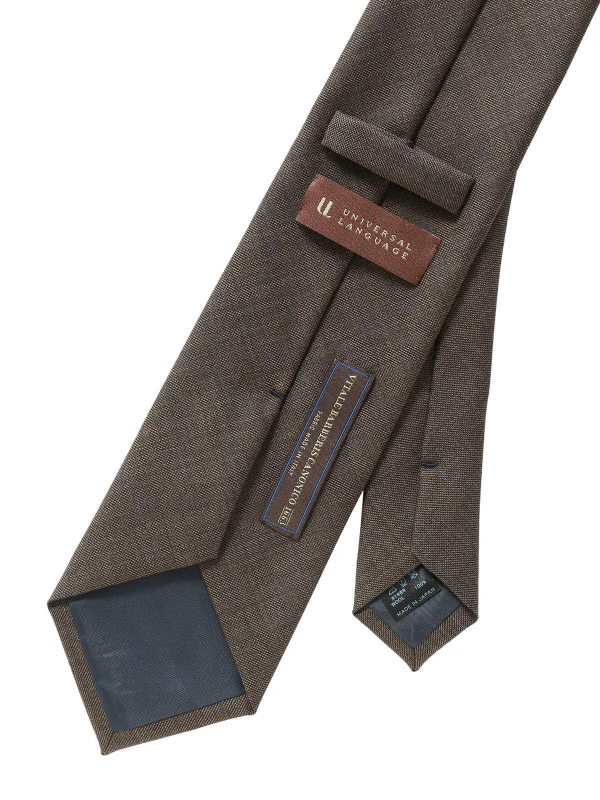ネクタイ／CANONICO／JAPAN MADE／ウール／無地 ブラウン 0