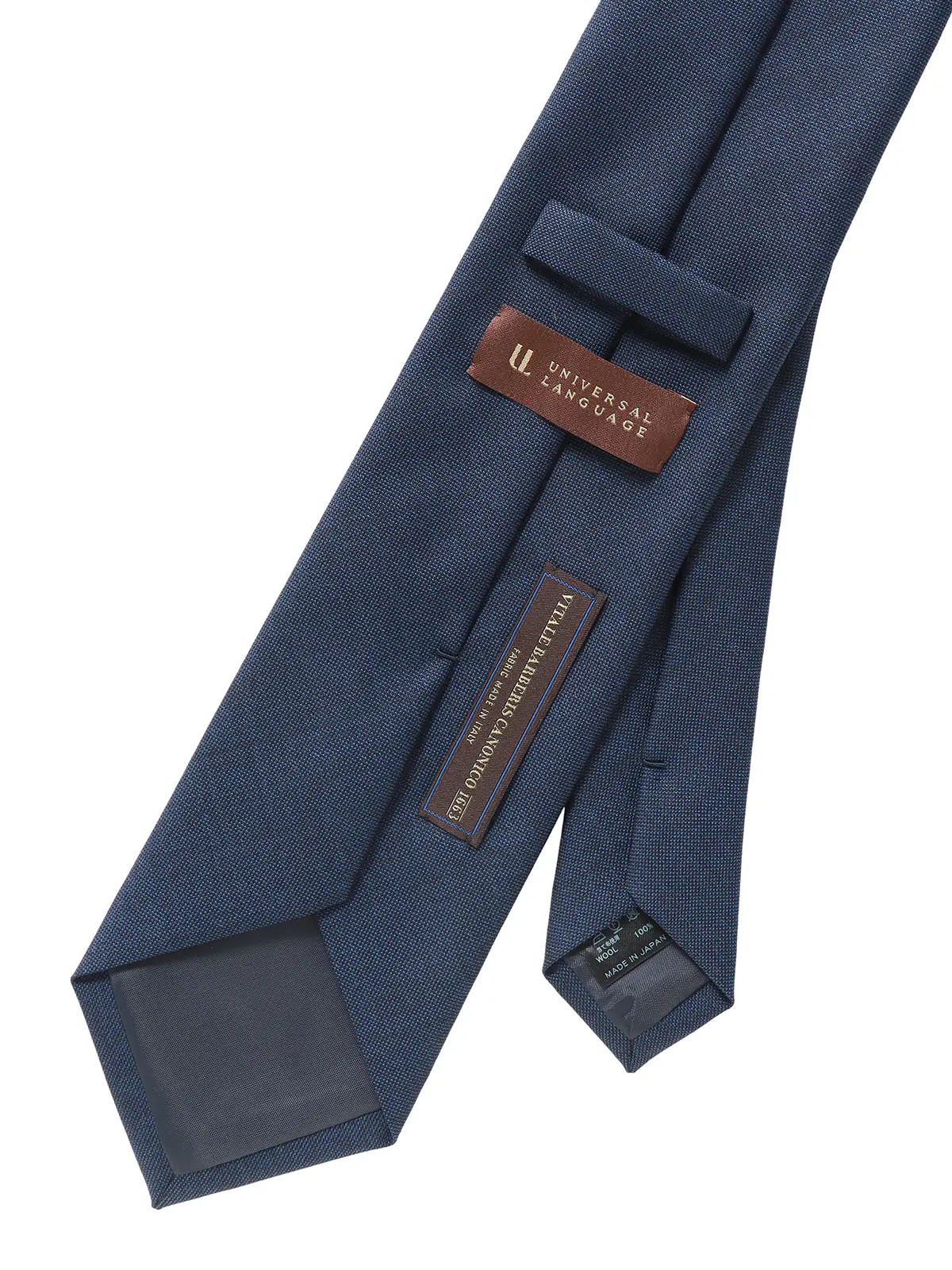 ネクタイ／CANONICO／JAPAN MADE／ウール／無地 ネイビー 1