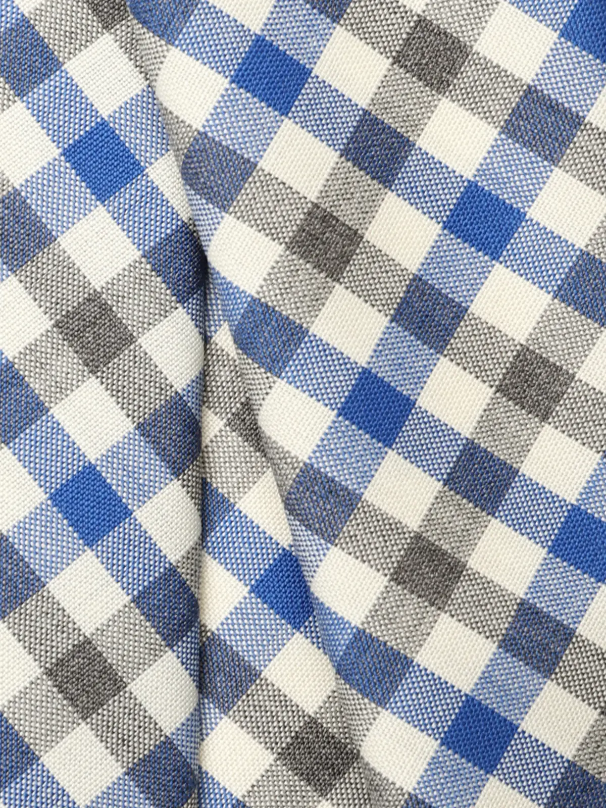 ネクタイ／REDA／JAPAN MADE／ウール／ギンガムチェック ブルー 0