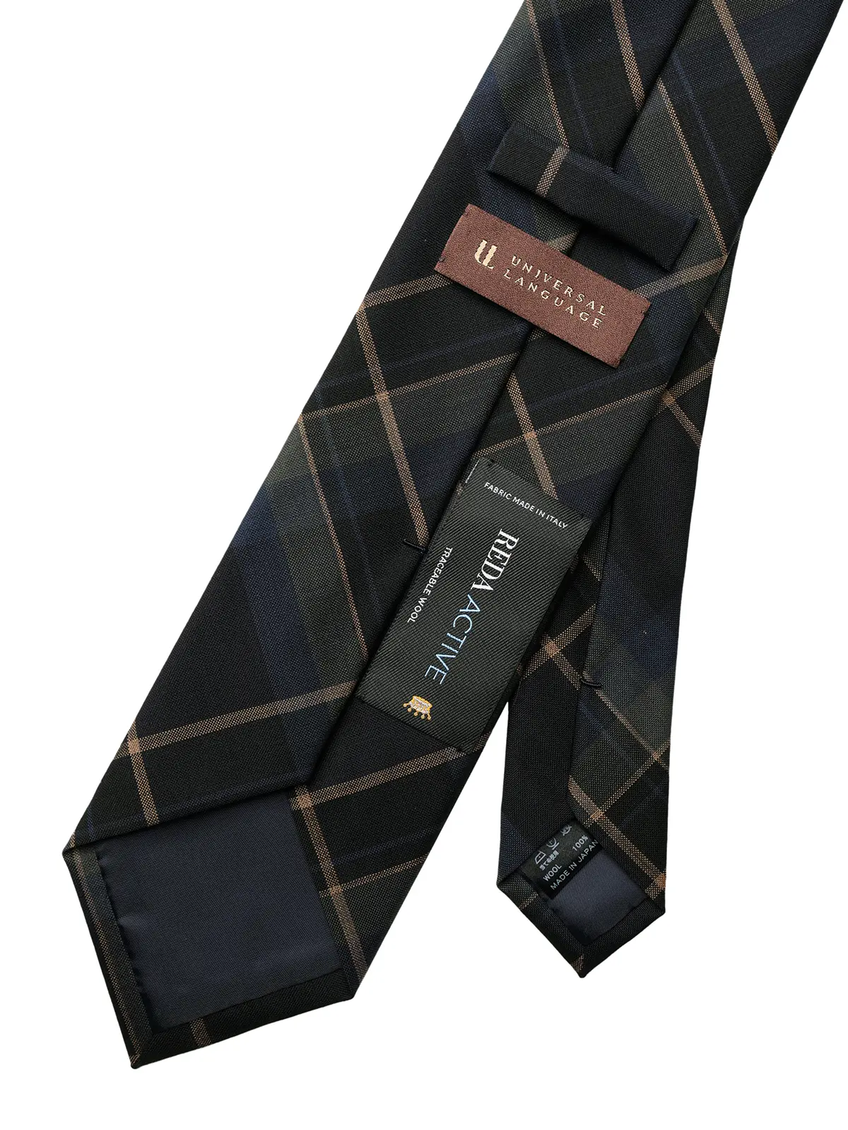 ネクタイ／REDA／JAPAN MADE／ウール／チェック ネイビー 0