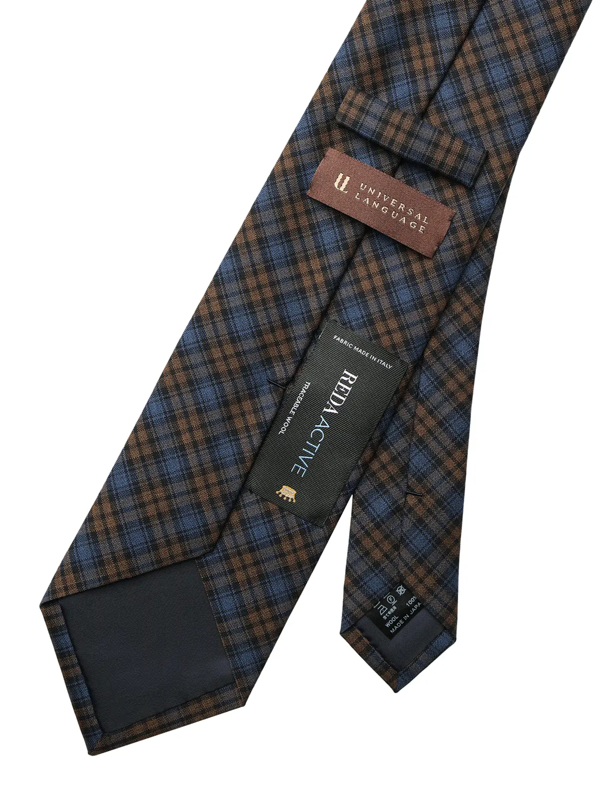 ネクタイ／REDA／JAPAN MADE／ウール／チェック ネイビー 1