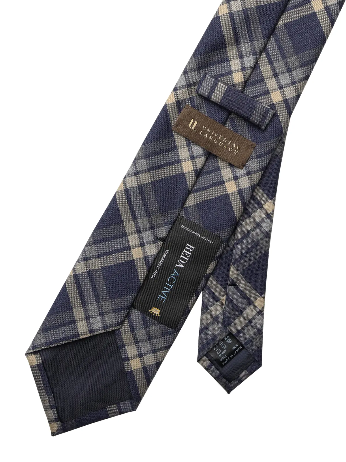 ネクタイ／REDA／JAPAN MADE／ウール／チェック ネイビー 2