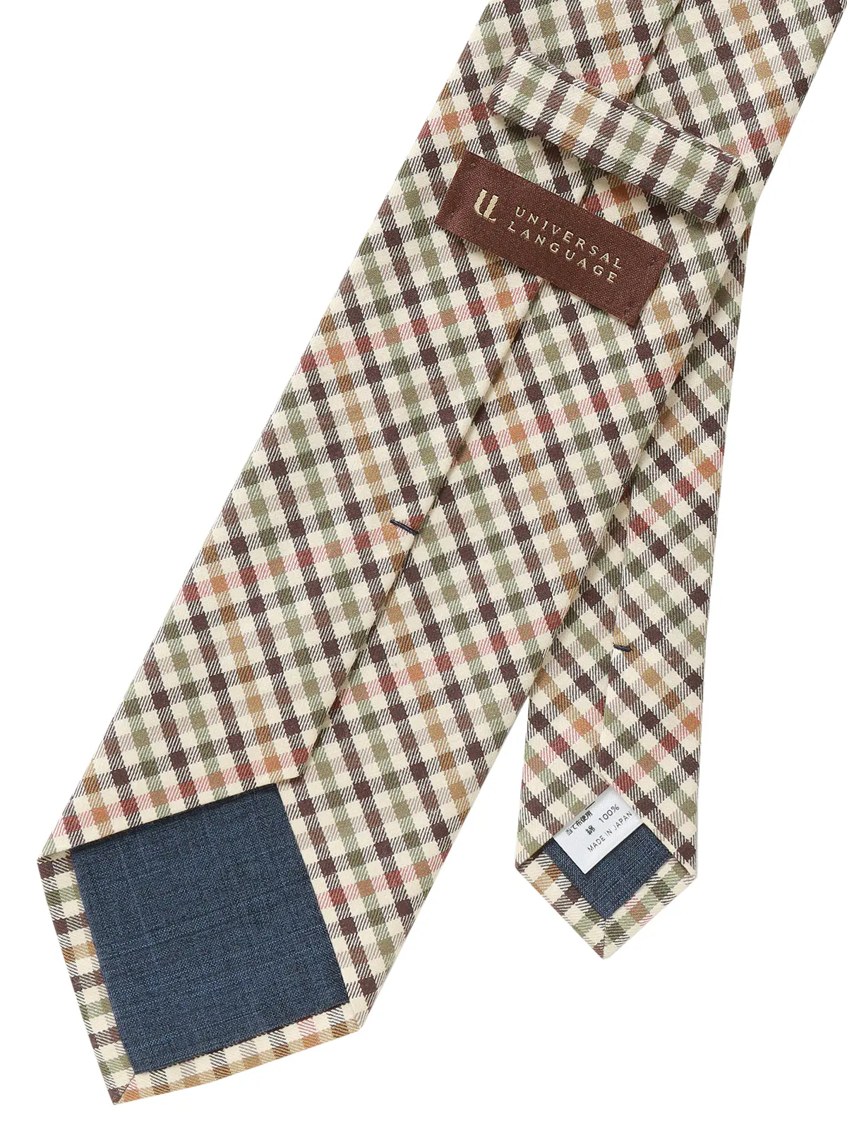 ネクタイ/JAPAN MADE/コットン/ギンガムチェック ベージュ 0