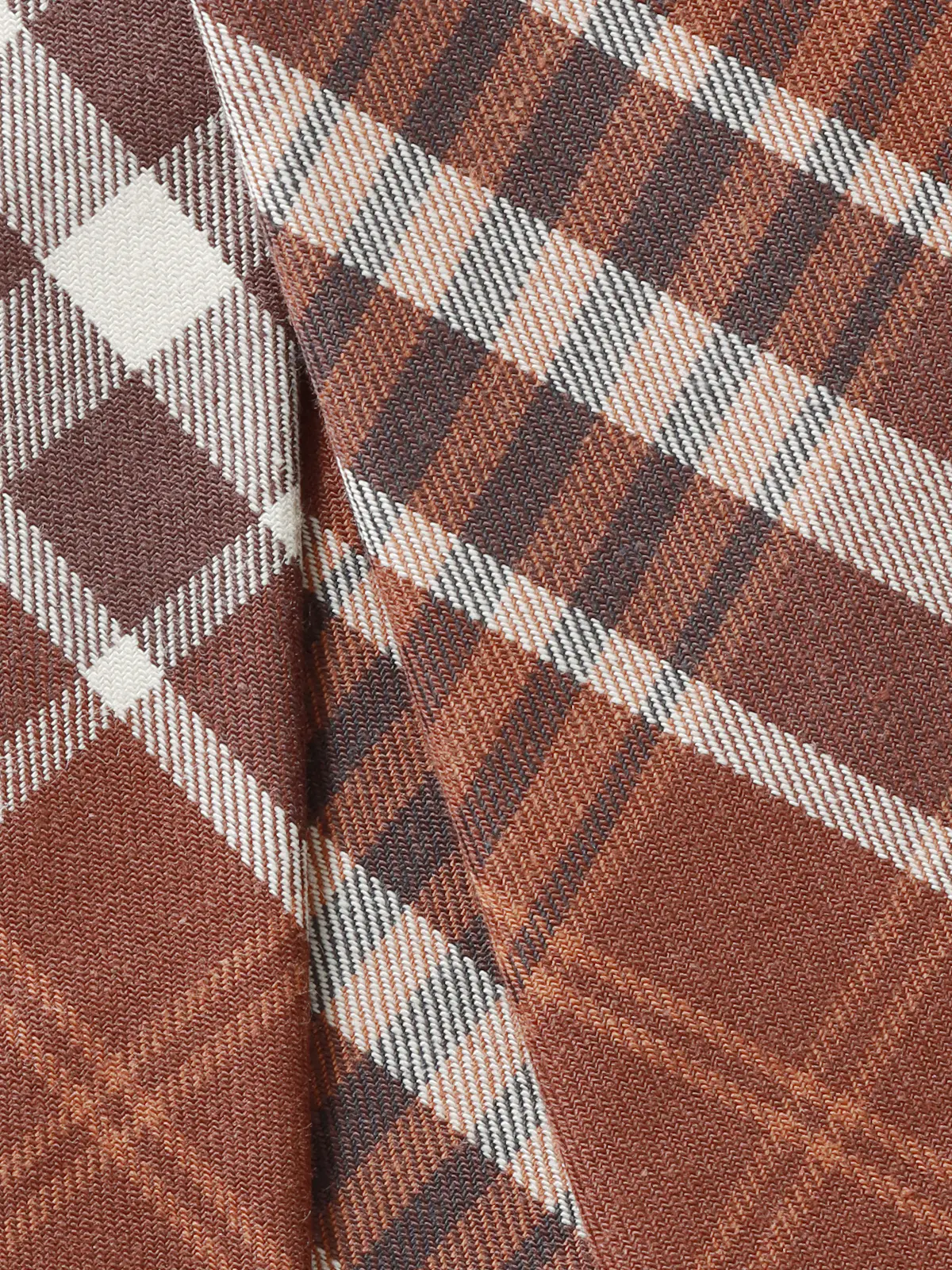 ネクタイ／JAPAN MADE／コットン／チェック ブラウン 0