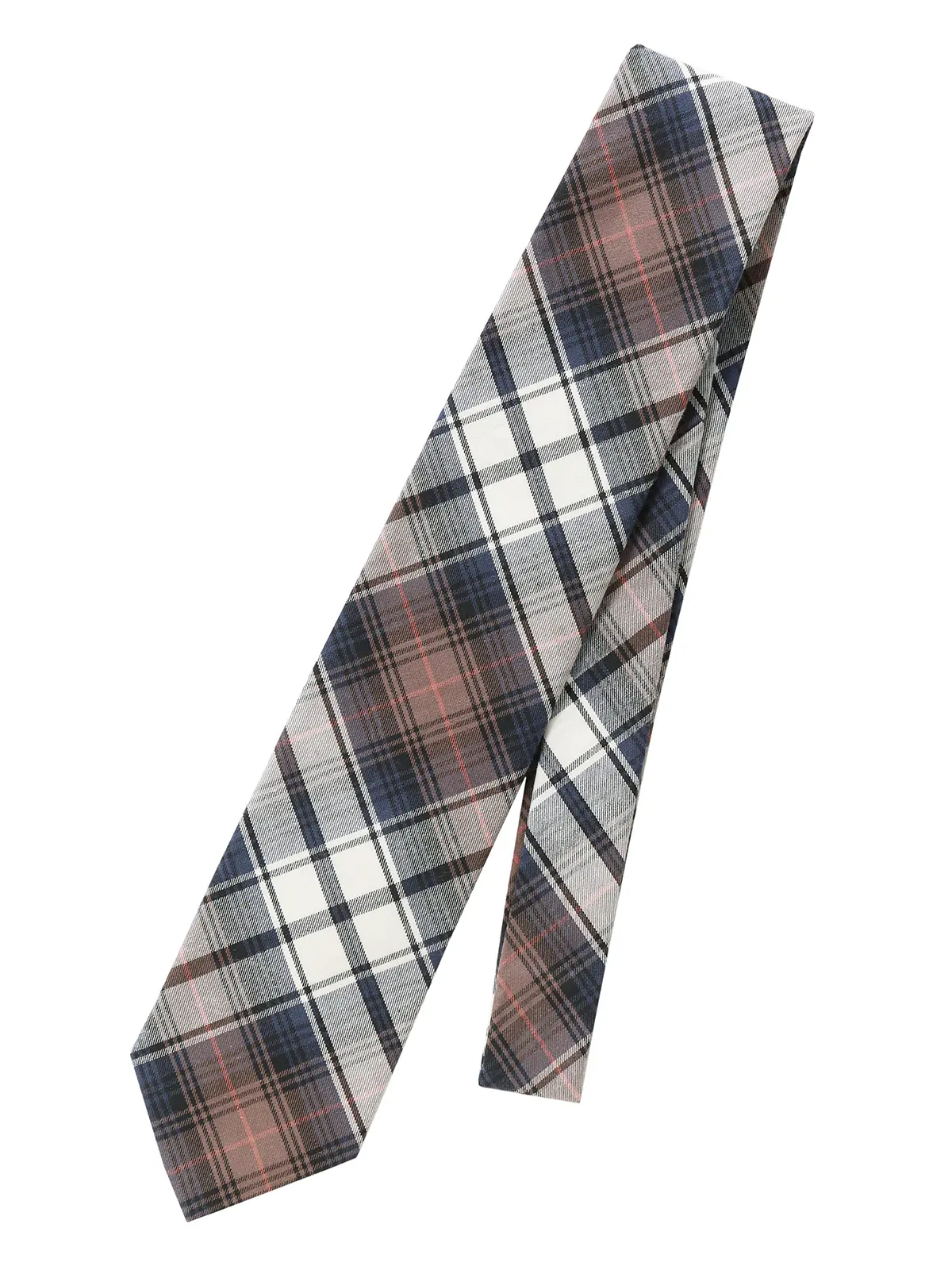 ネクタイ／JAPAN MADE／コットン／チェック ネイビー 0