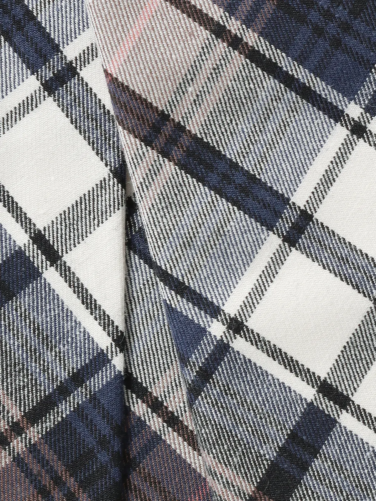 ネクタイ／JAPAN MADE／コットン／チェック ネイビー 0