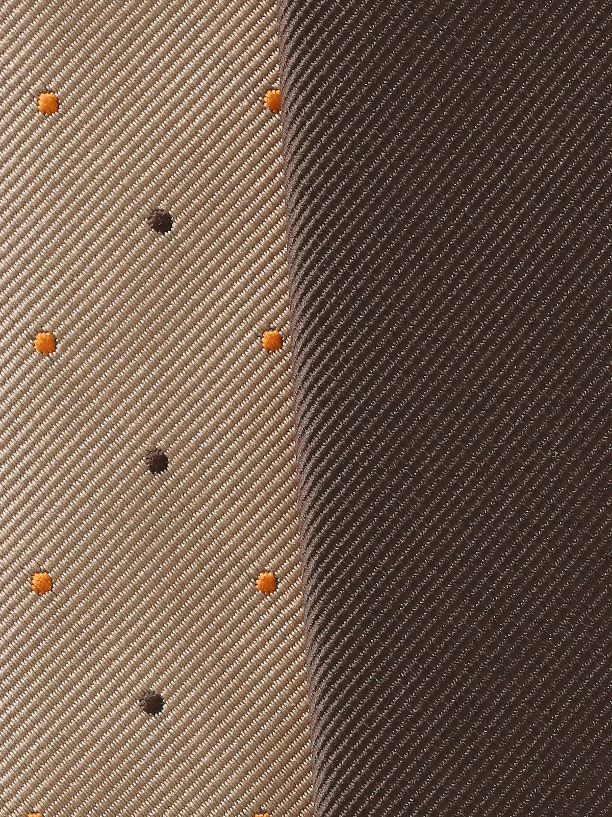 リバーシブルタイ/ポリエステル/無地×ドット ブラウン 0