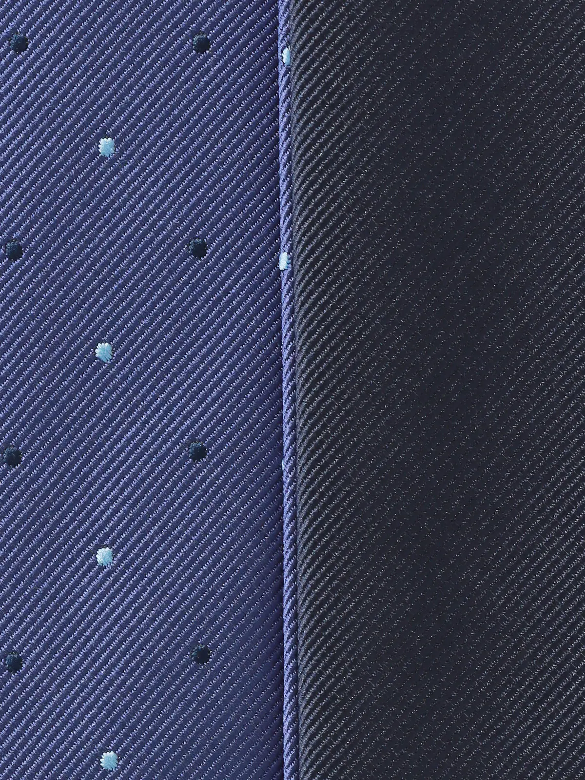 リバーシブルタイ／ポリエステル／無地×ドット ネイビー 0