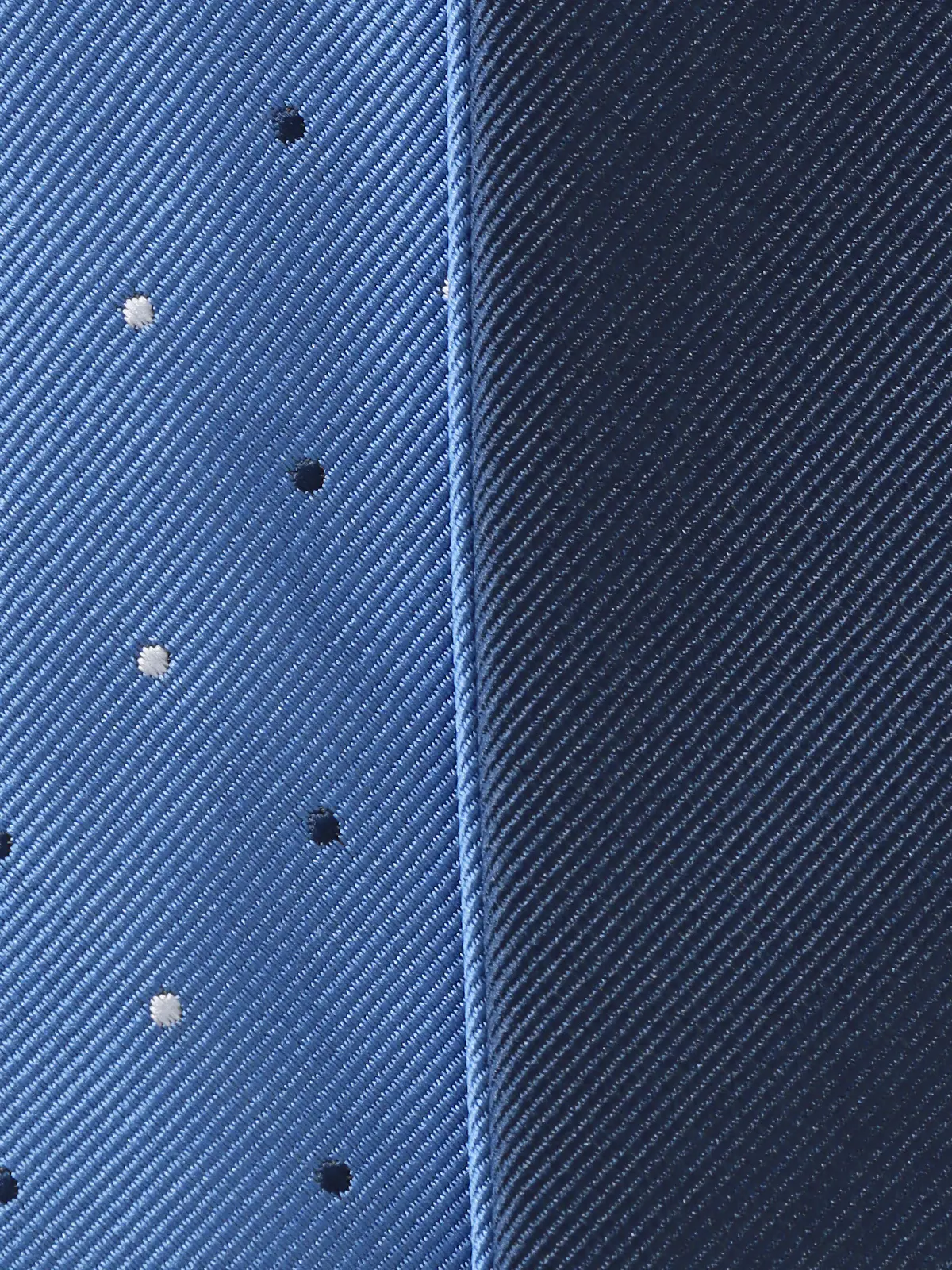 リバーシブルタイ／ポリエステル／無地×ドット ネイビー 1