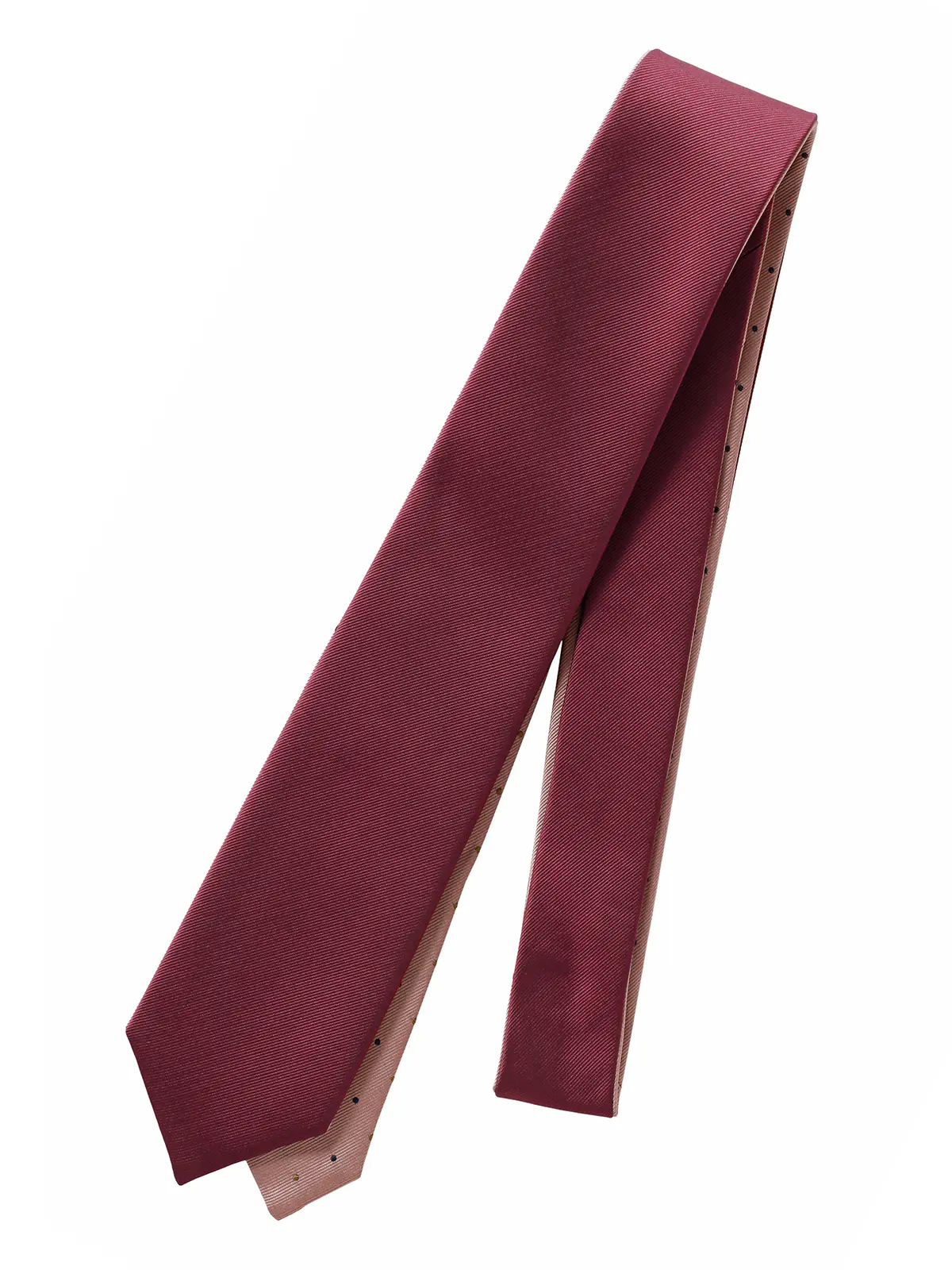 リバーシブルタイ／ポリエステル／無地×ドット レッド 0