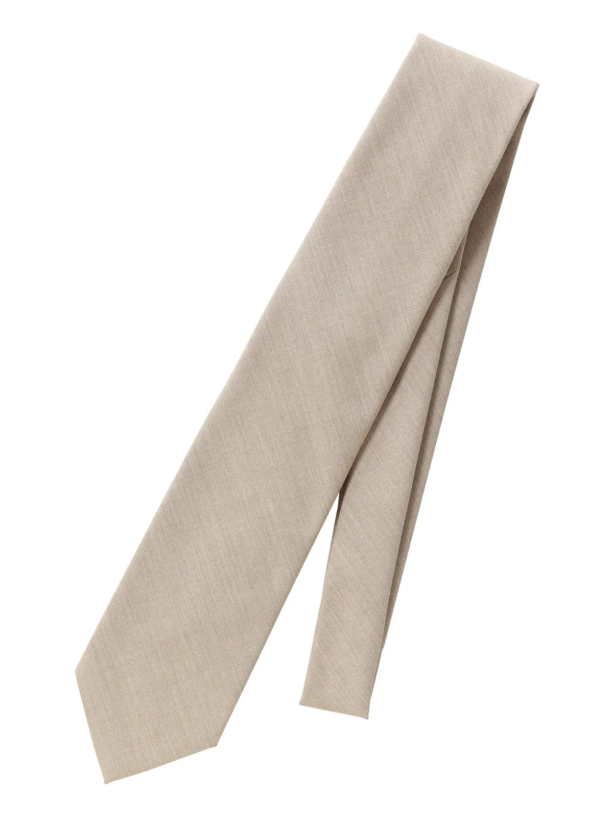 ネクタイ／JAPAN MADE／ポリエステルレーヨンブレンド／無地 ベージュ 0