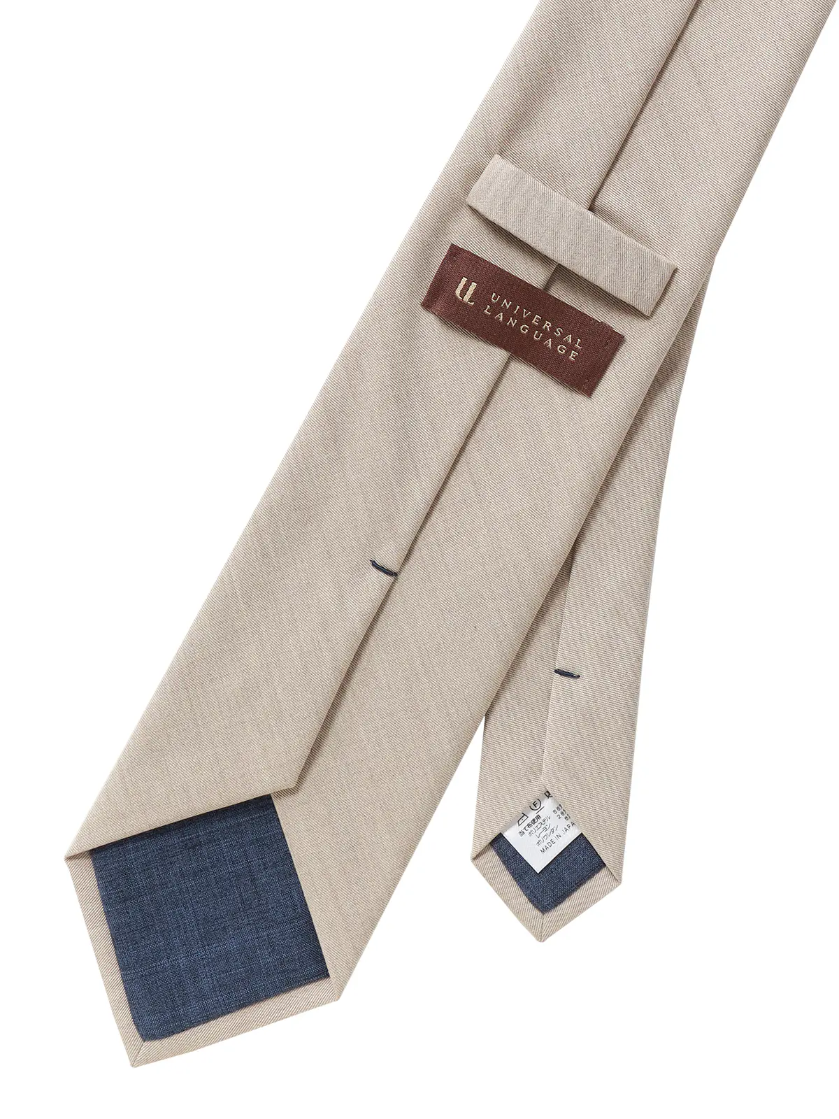 ネクタイ／JAPAN MADE／ポリエステルレーヨンブレンド／無地 ベージュ 0