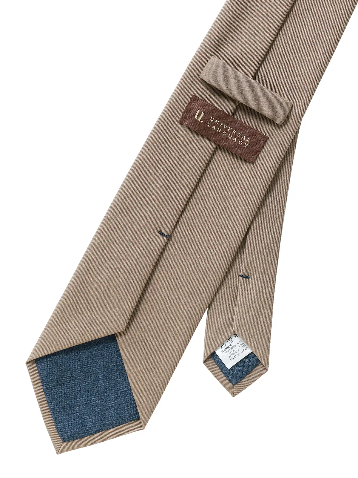 ネクタイ／JAPAN MADE／ポリエステルレーヨンブレンド／無地 ベージュ 0