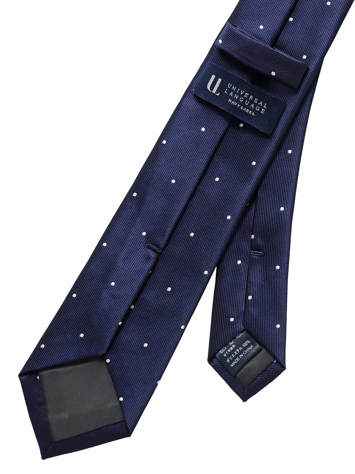 ナロータイ／ポリエステル／ドット ネイビー 0