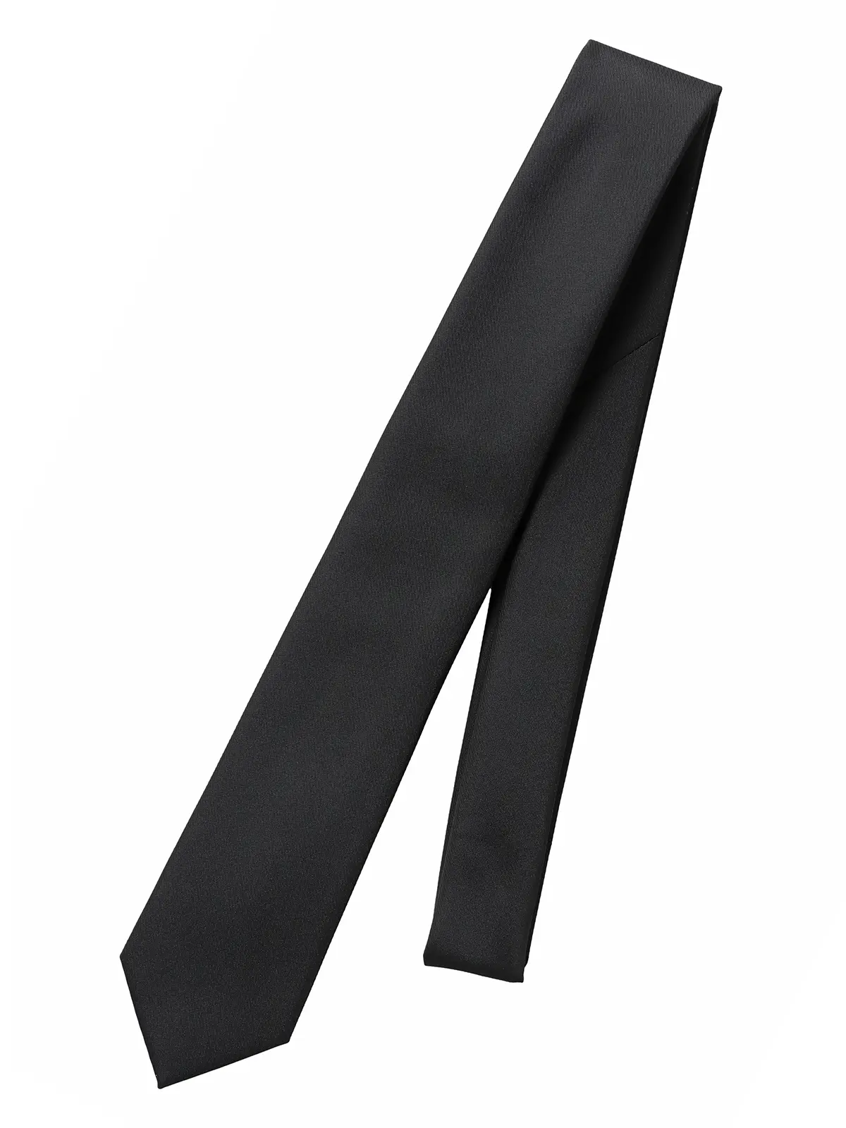ナロータイ／ポリエステル／無地 ブラック 0