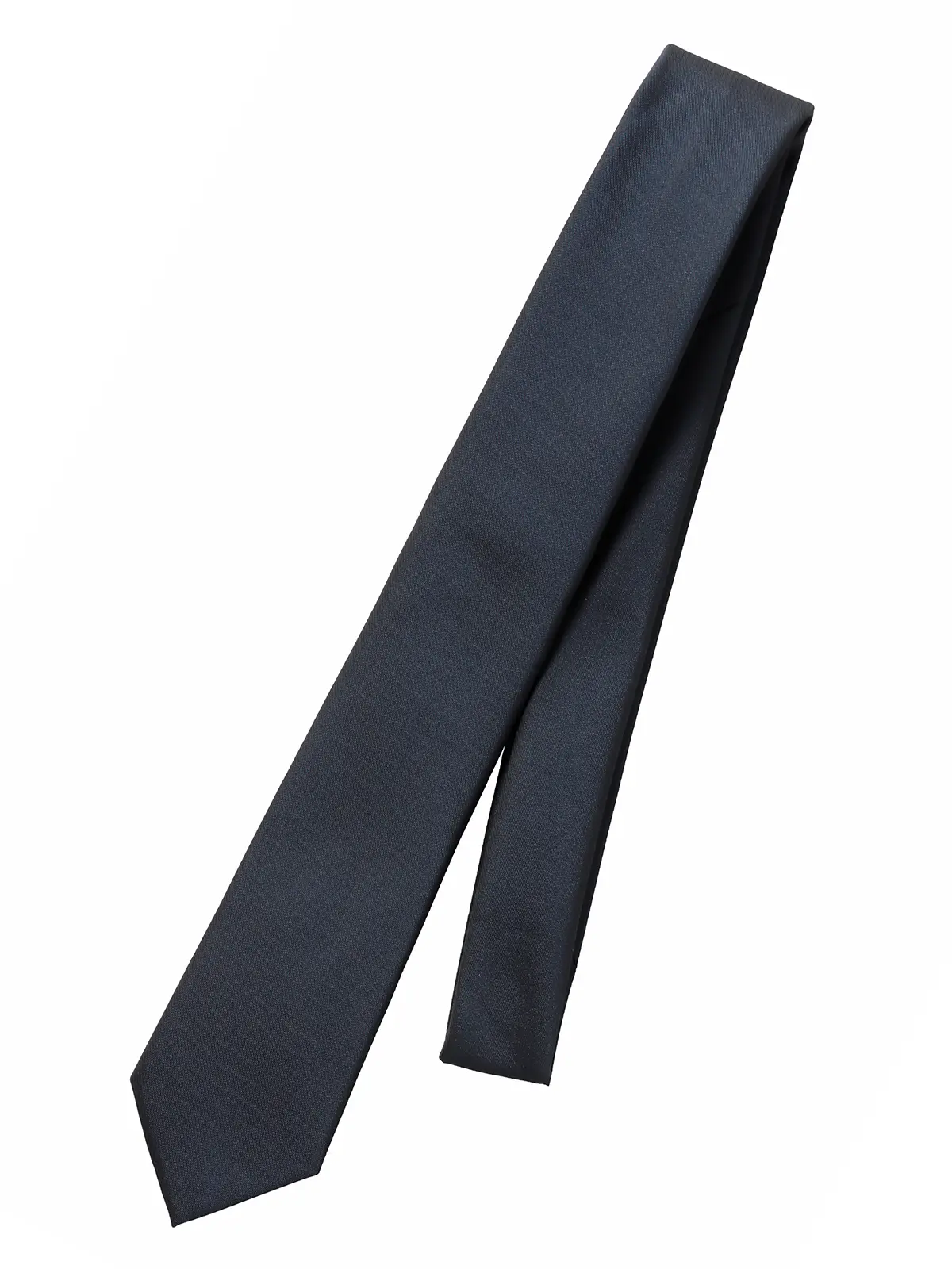 ナロータイ／ポリエステル／無地 ネイビー 0