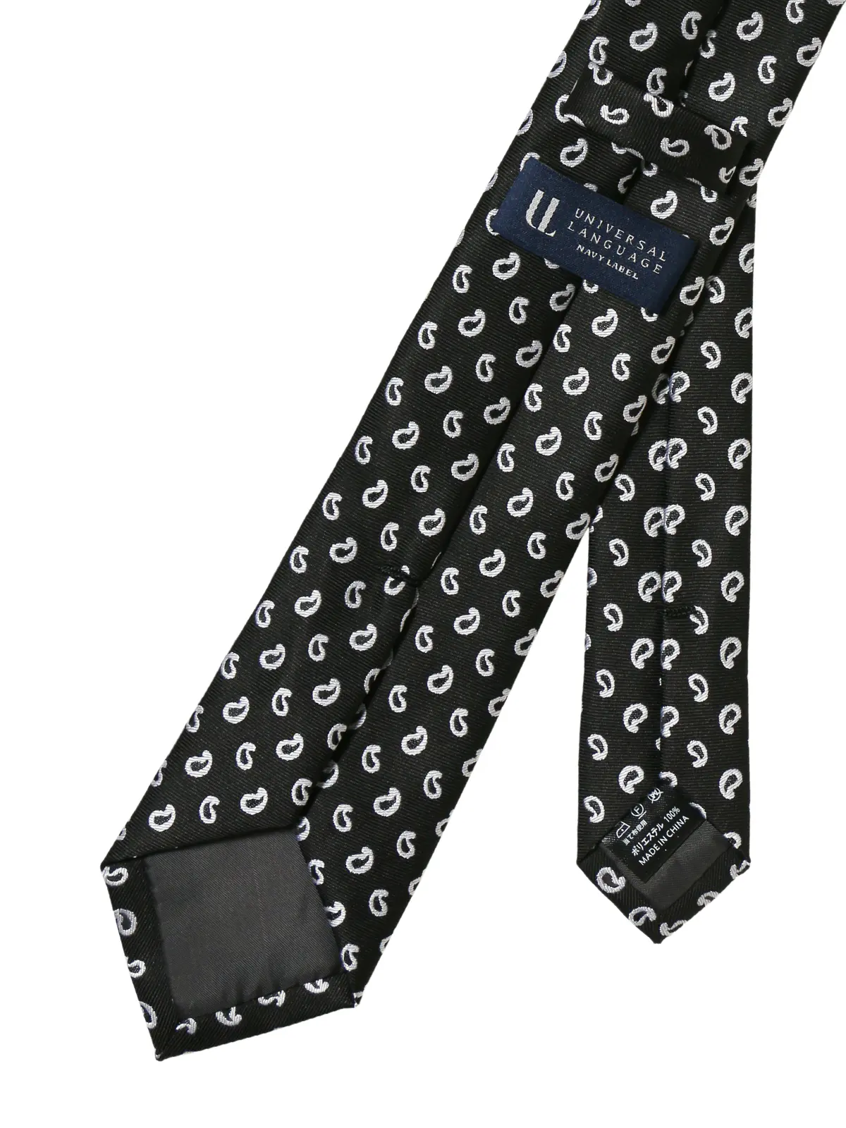 ナロータイ/ポリエステル/ペイズリー ブラック 0