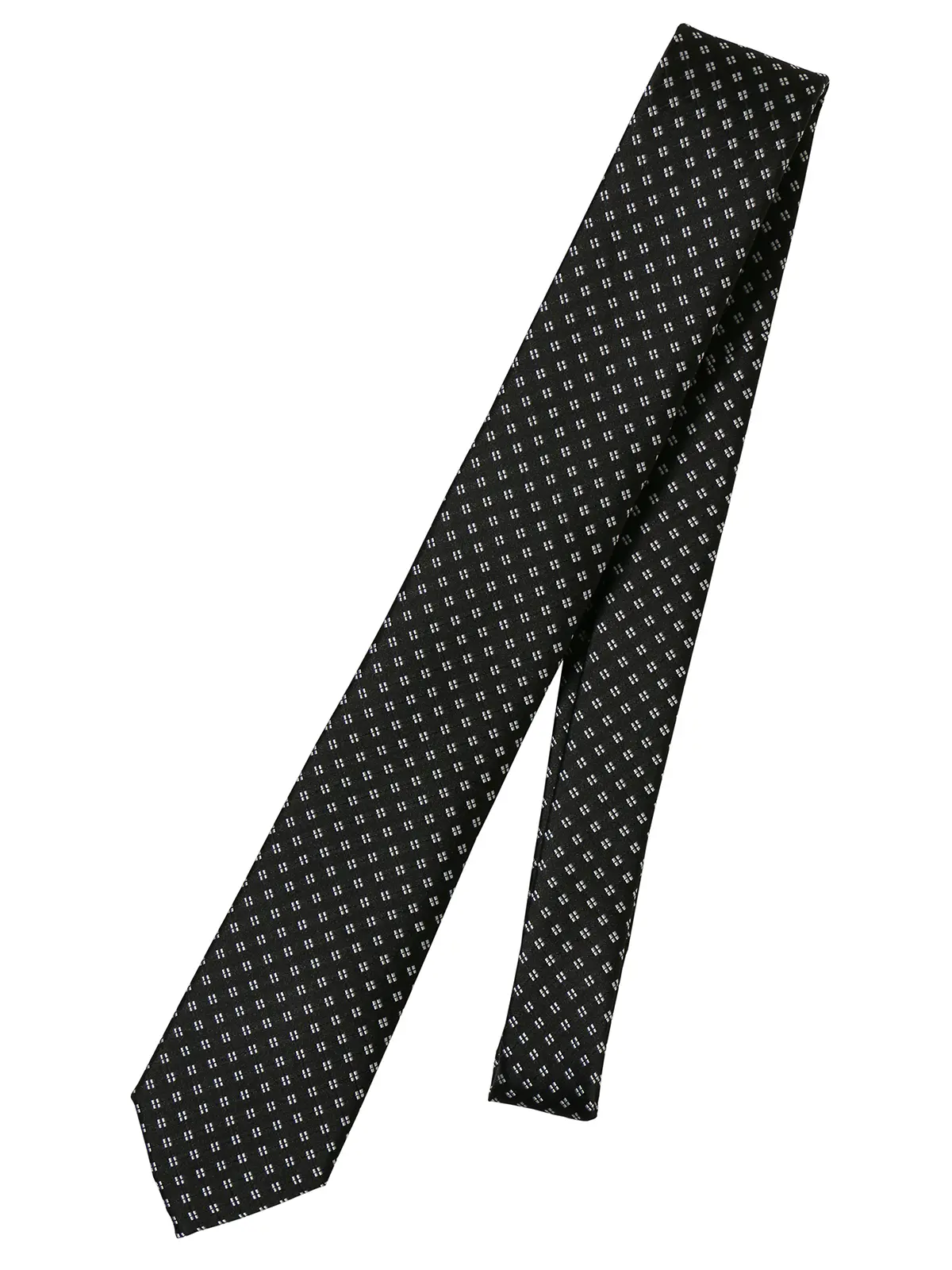 ナロータイ/ポリエステル/小紋 ブラック 1