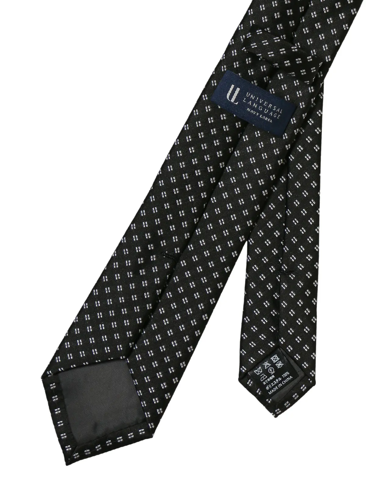 ナロータイ/ポリエステル/小紋 ブラック 1