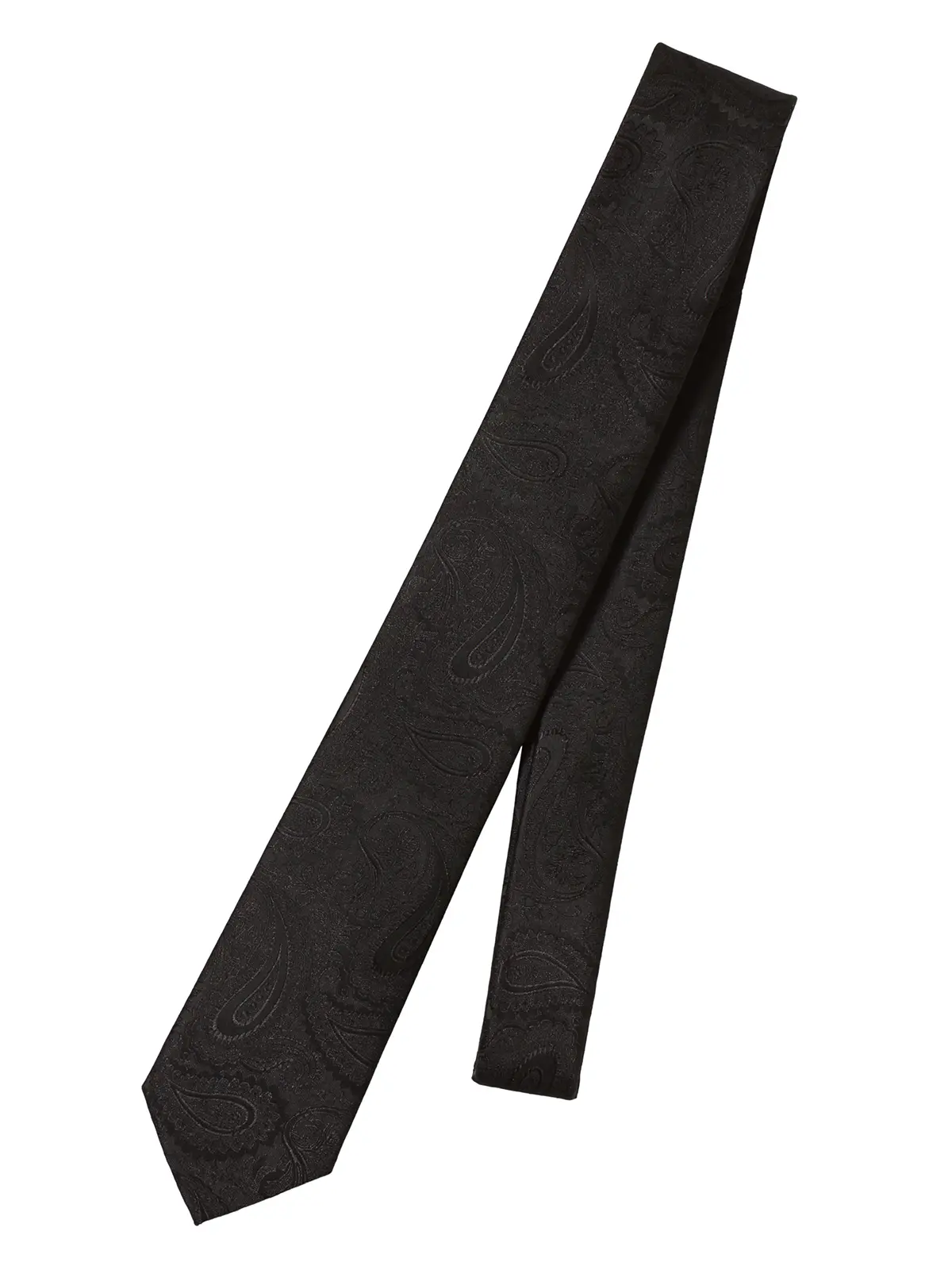 ナロータイ/ポリエステル/ペイズリー ブラック 0