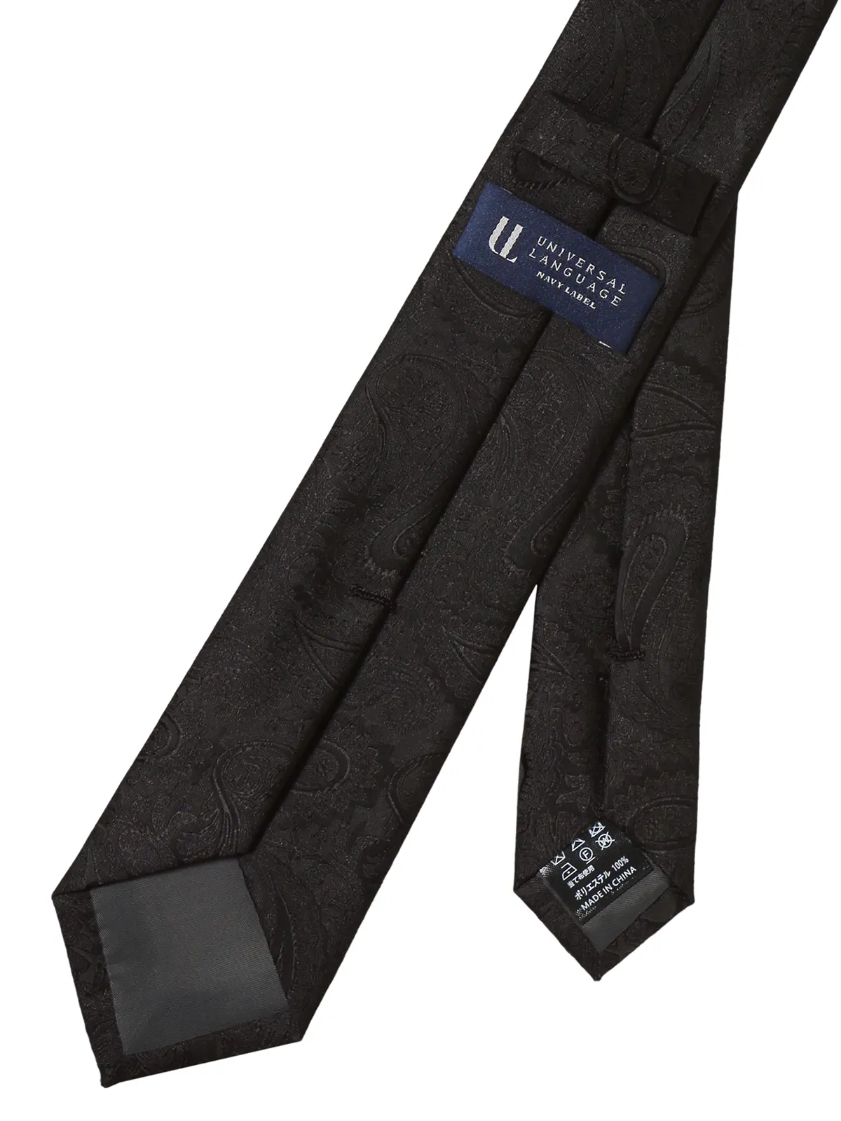ナロータイ/ポリエステル/ペイズリー ブラック 0
