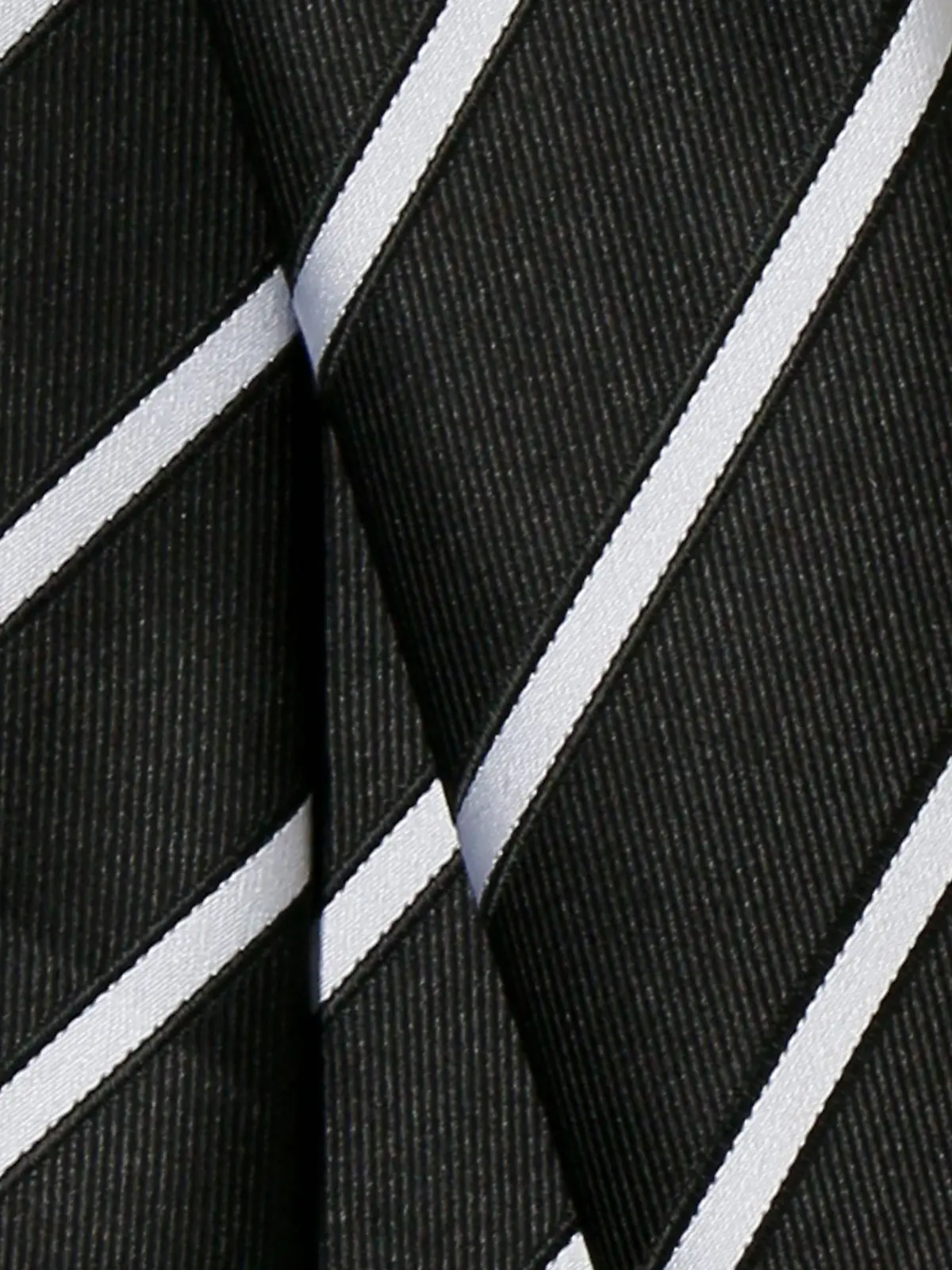 ナロータイ／ポリエステル／ストライプ ブラック 0