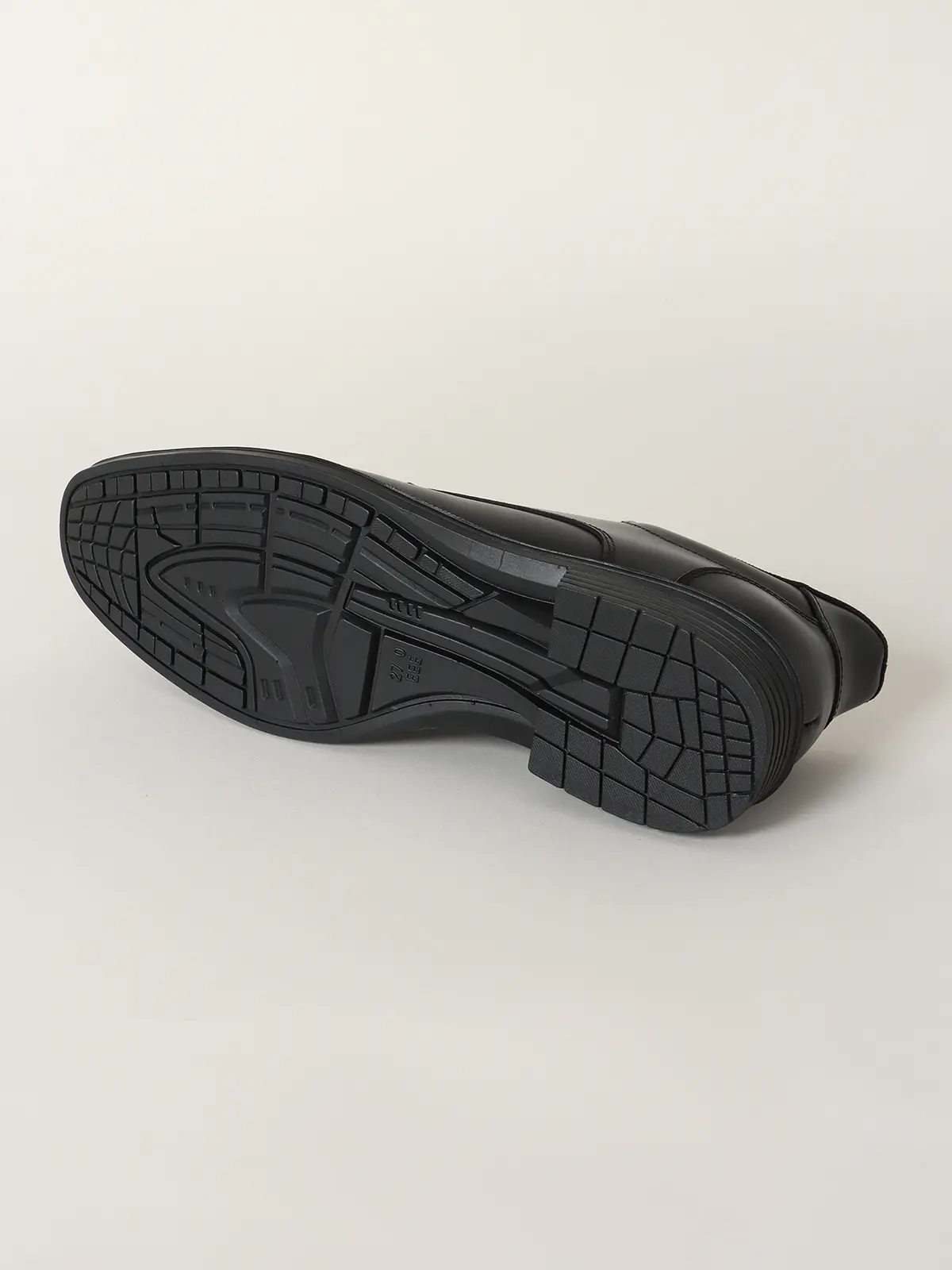 スリップインシューズ／プレーントゥ／コンポジションレザー ブラック 24.5cm