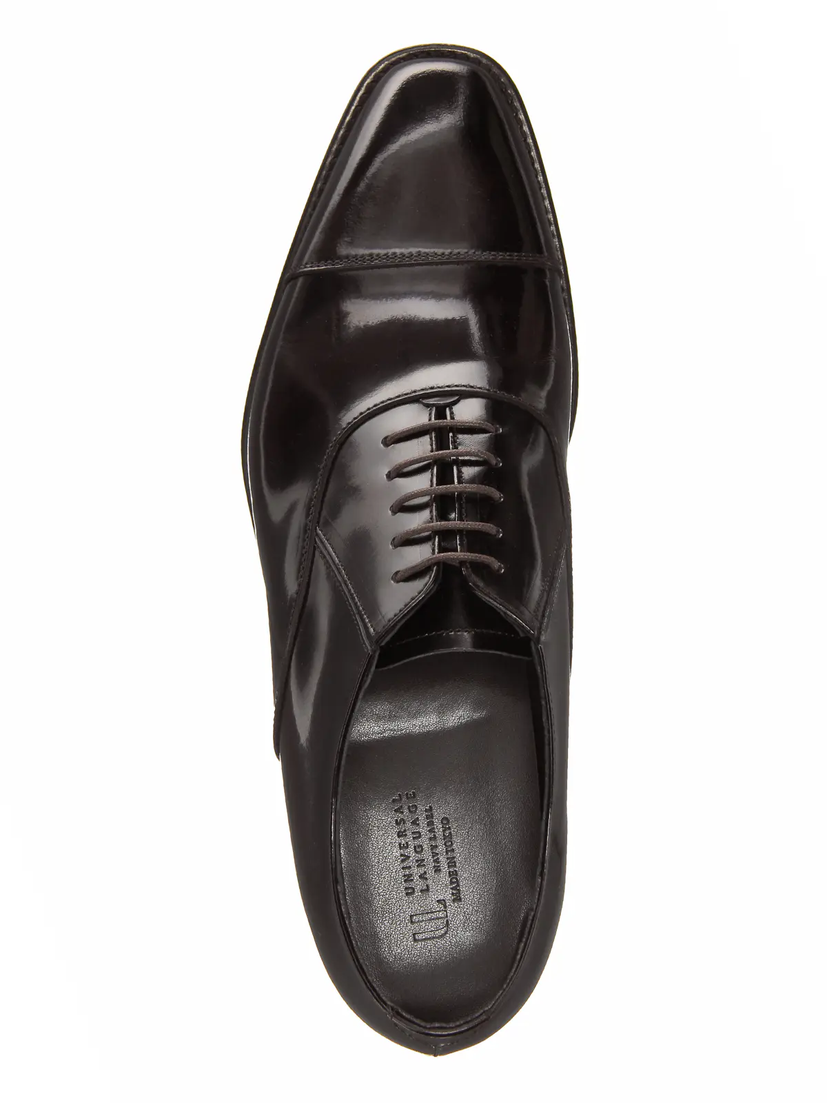 美脚SELF UPGRADEシューズ／ストレートチップシューズ／高インヒール内蔵／ガラスレザー ブラウン 24.5cm