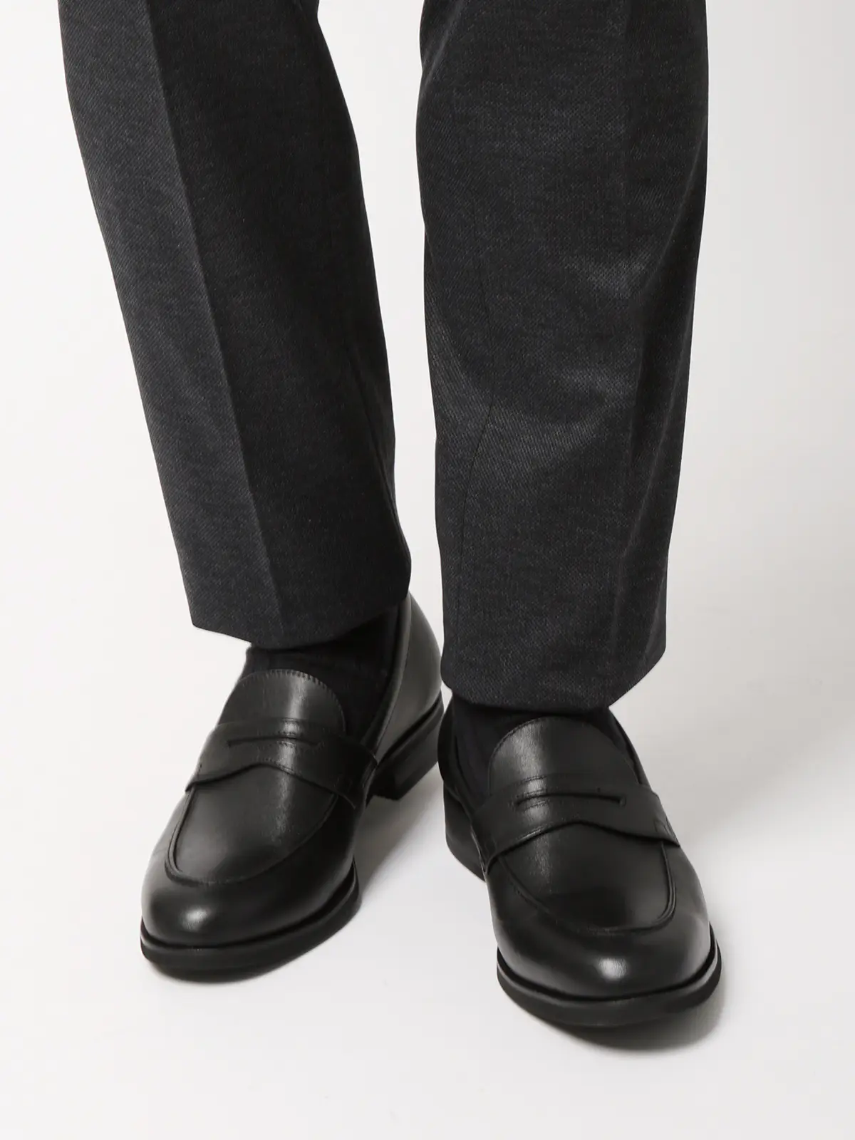 コインローファー／UNION IMPERIAL監修／アンライニング／カーフレザー ブラック 24.5cm