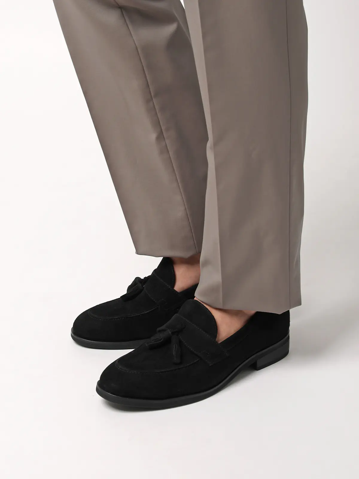 タッセルローファー／UNION IMPERIAL監修／アンライニング／スウェード ブラック 24.5cm