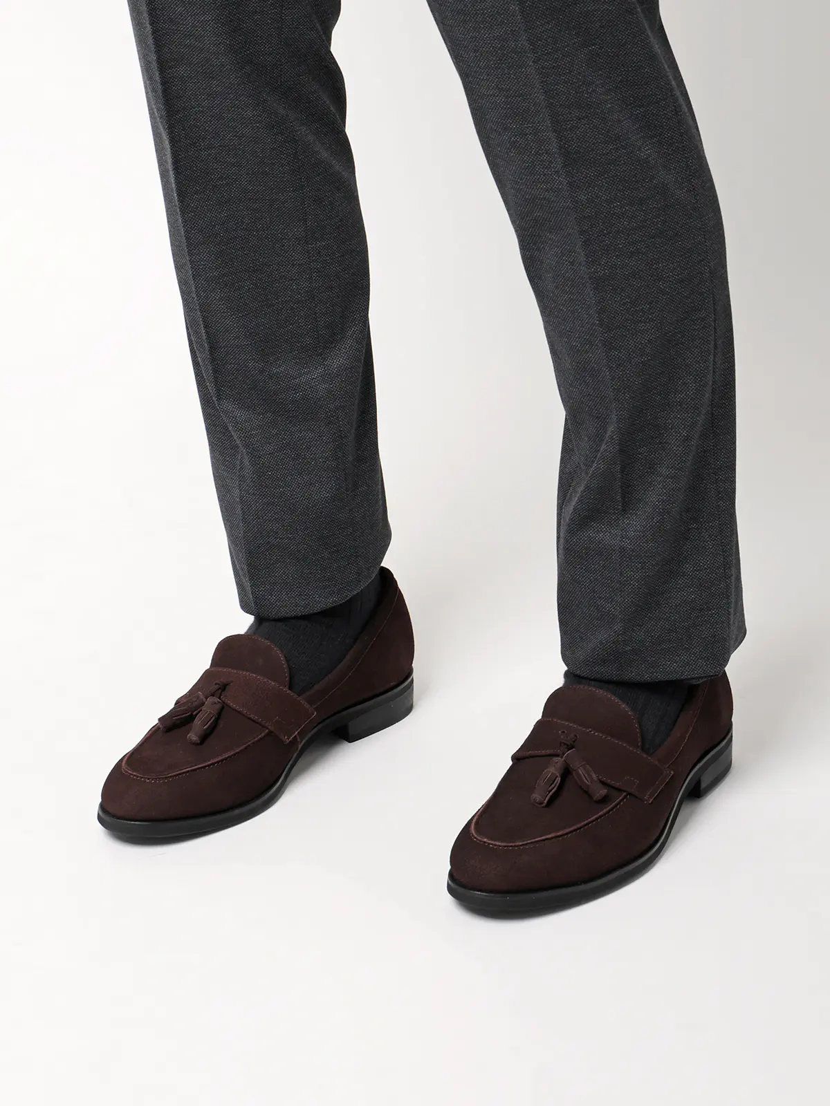 タッセルローファー／UNION IMPERIAL監修／アンライニング／スウェード ブラウン 24.5cm