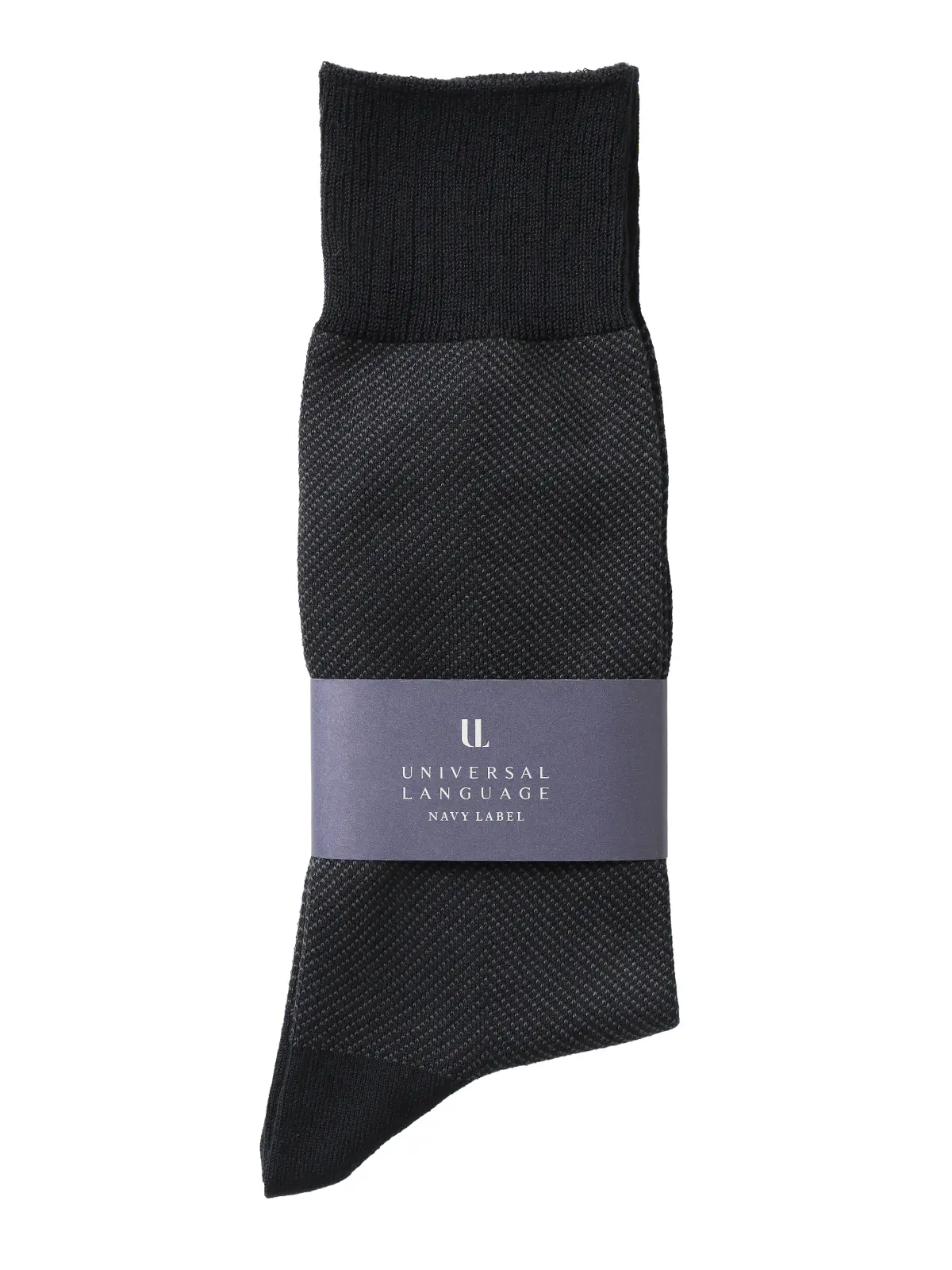 ソックス/Lonfresh/抗菌/フリーサイズ/織柄 ブラック F