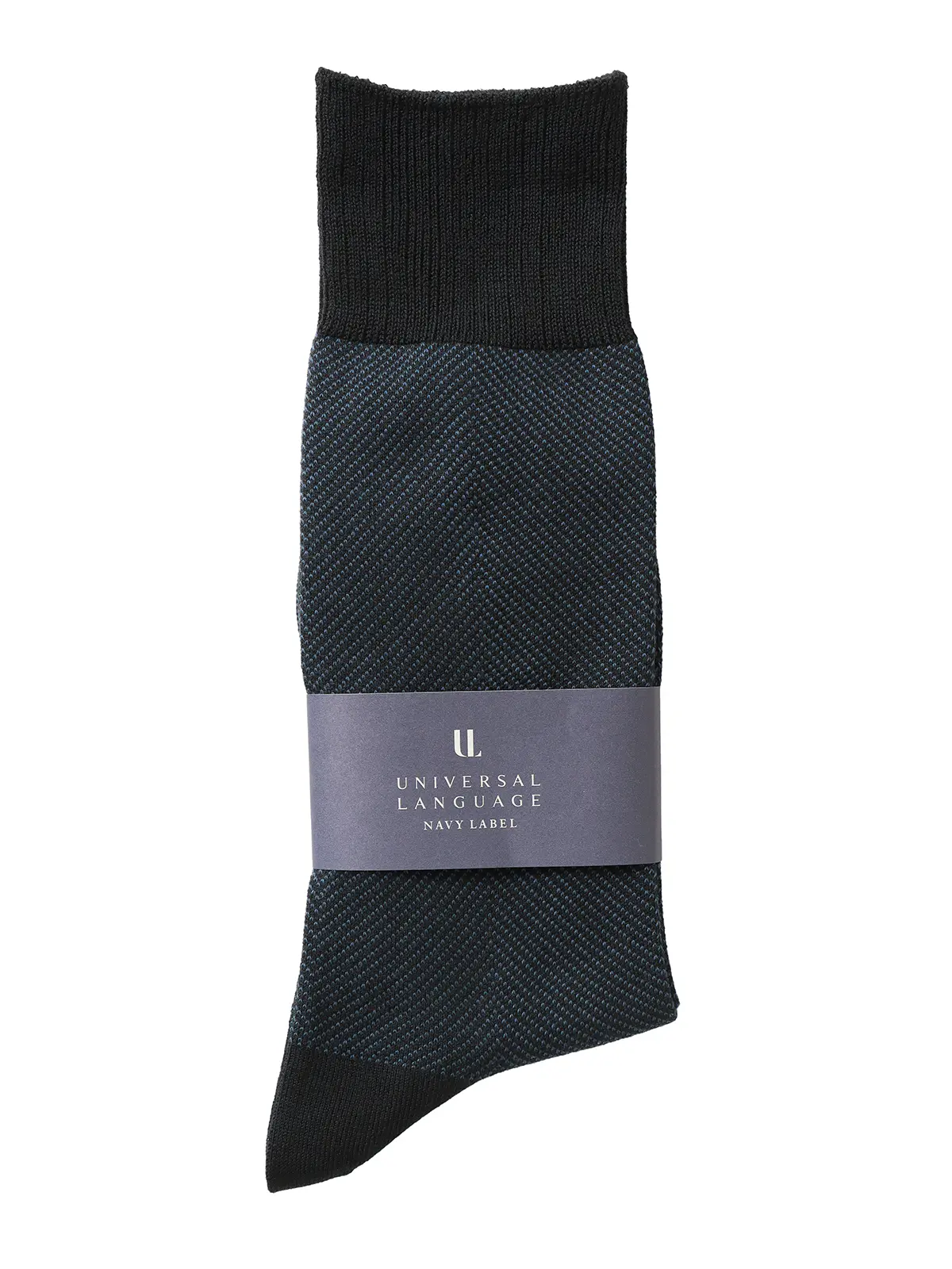 ソックス/Lonfresh/抗菌/フリーサイズ/織柄 ネイビー F