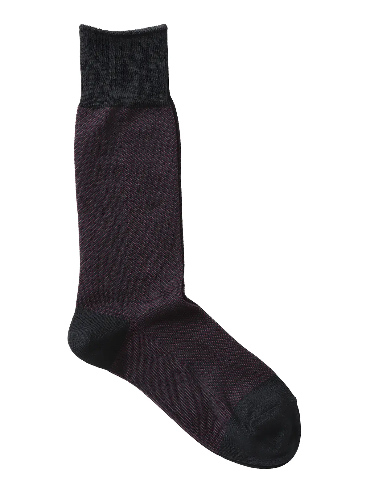 ソックス/Lonfresh/抗菌/フリーサイズ/織柄 パープル F