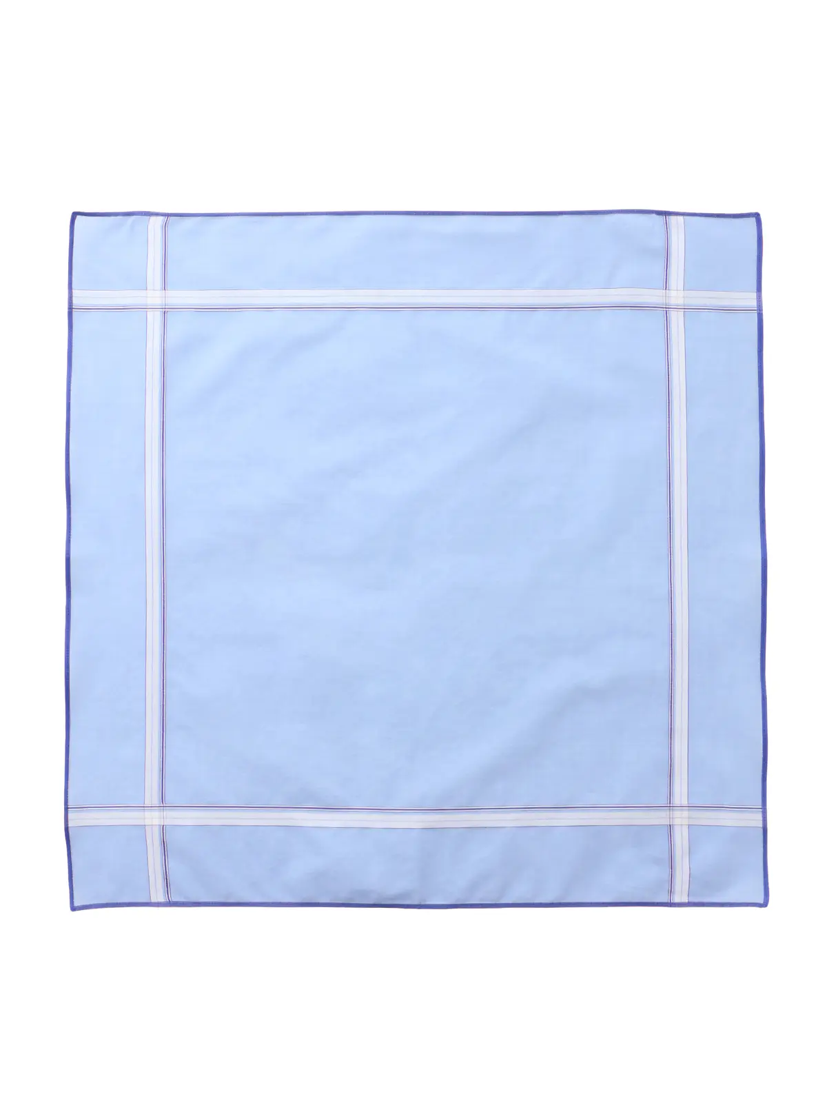 ハンカチ／Graziina／MADE IN ITALY／コットン／フレームチェック ブルー F