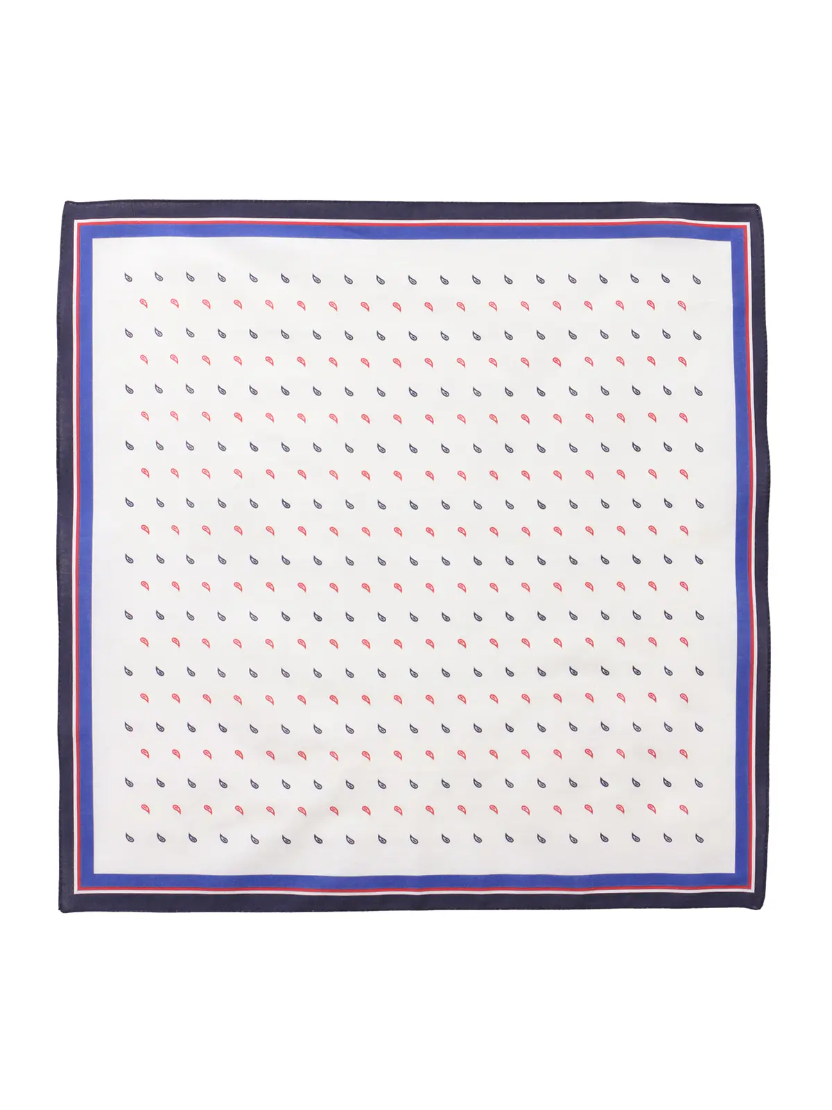 ハンカチ／Graziina／MADE IN ITALY／コットン／ペイズリー ブルー F