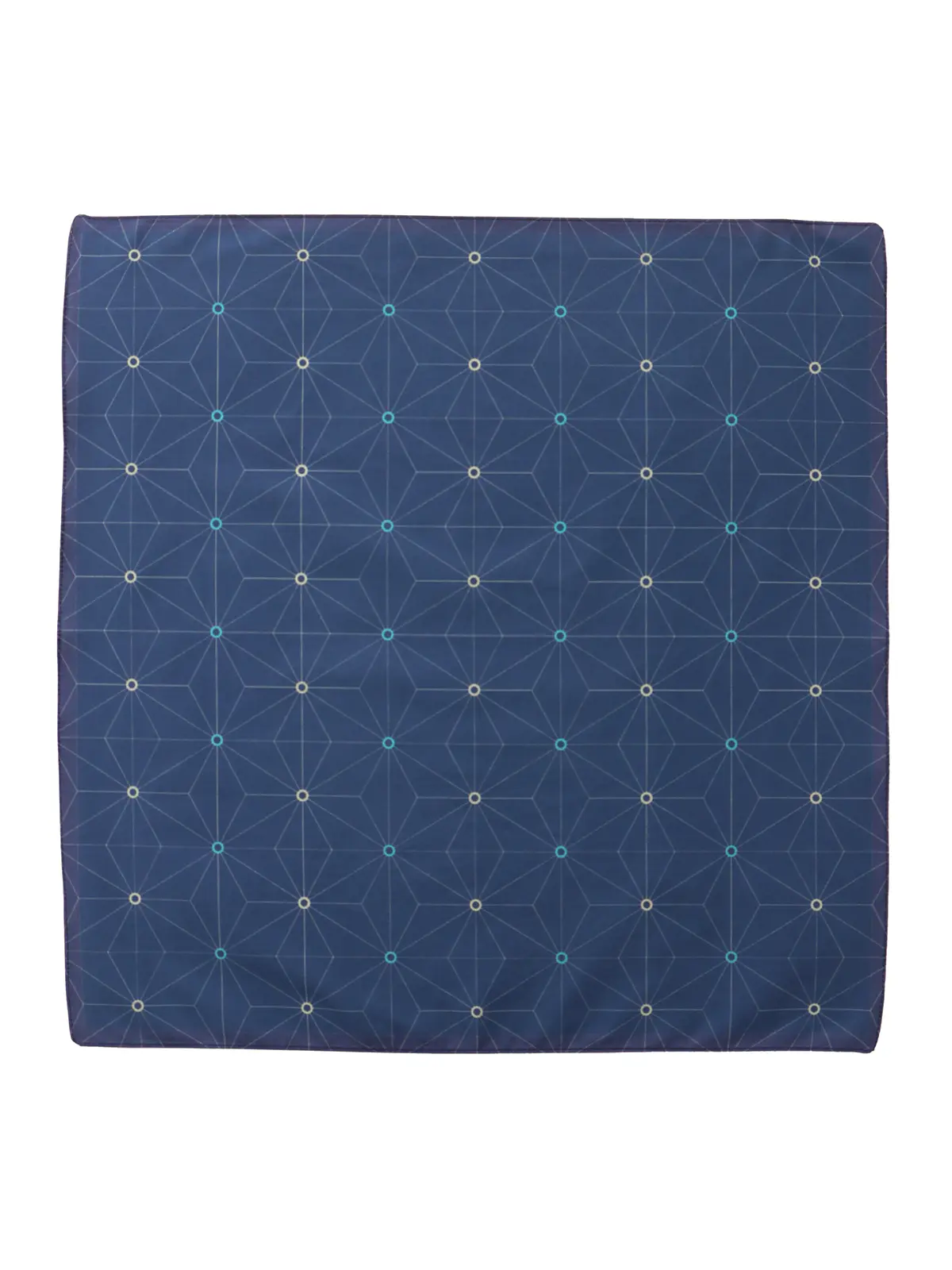 ハンカチ／Graziina／MADE IN ITALY／コットン／ジオメトリック ネイビー F