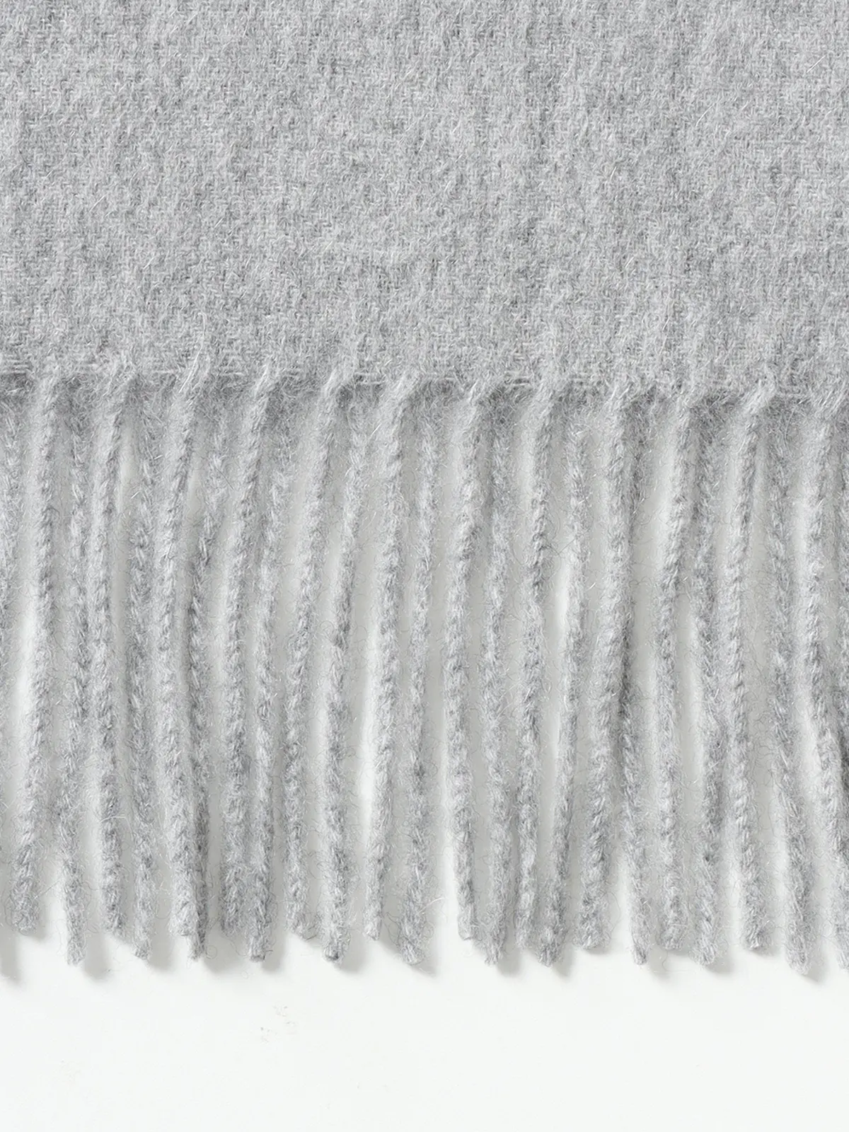 マフラー／カシミヤ／無地 ライトグレー F