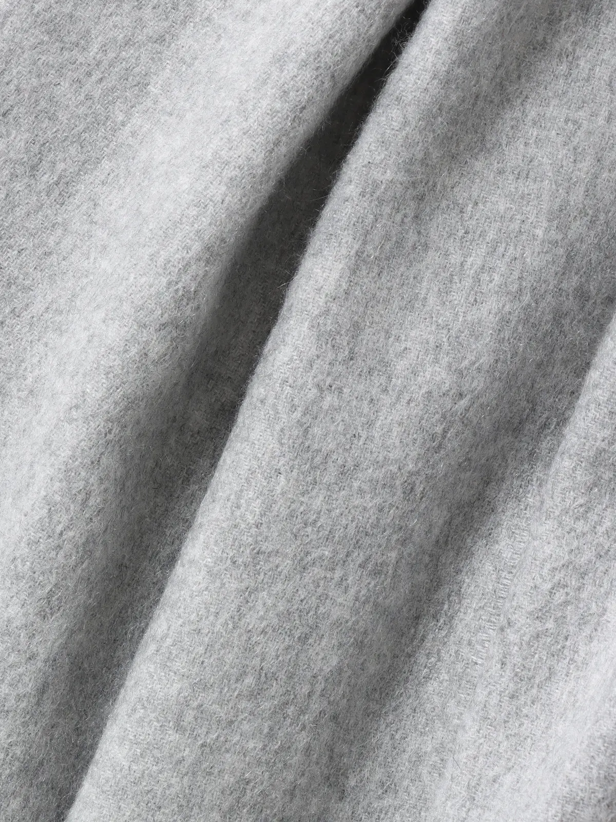 マフラー／カシミヤ／無地 ライトグレー F